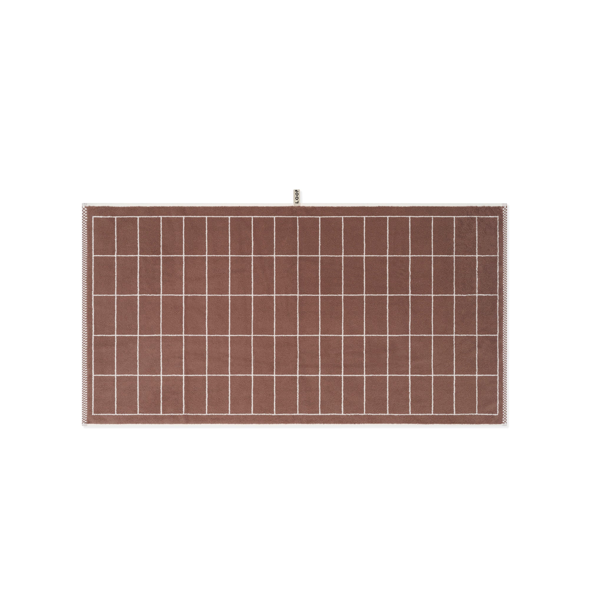 LOOP HOME bath towel - coffee/ivory - tile — view 2