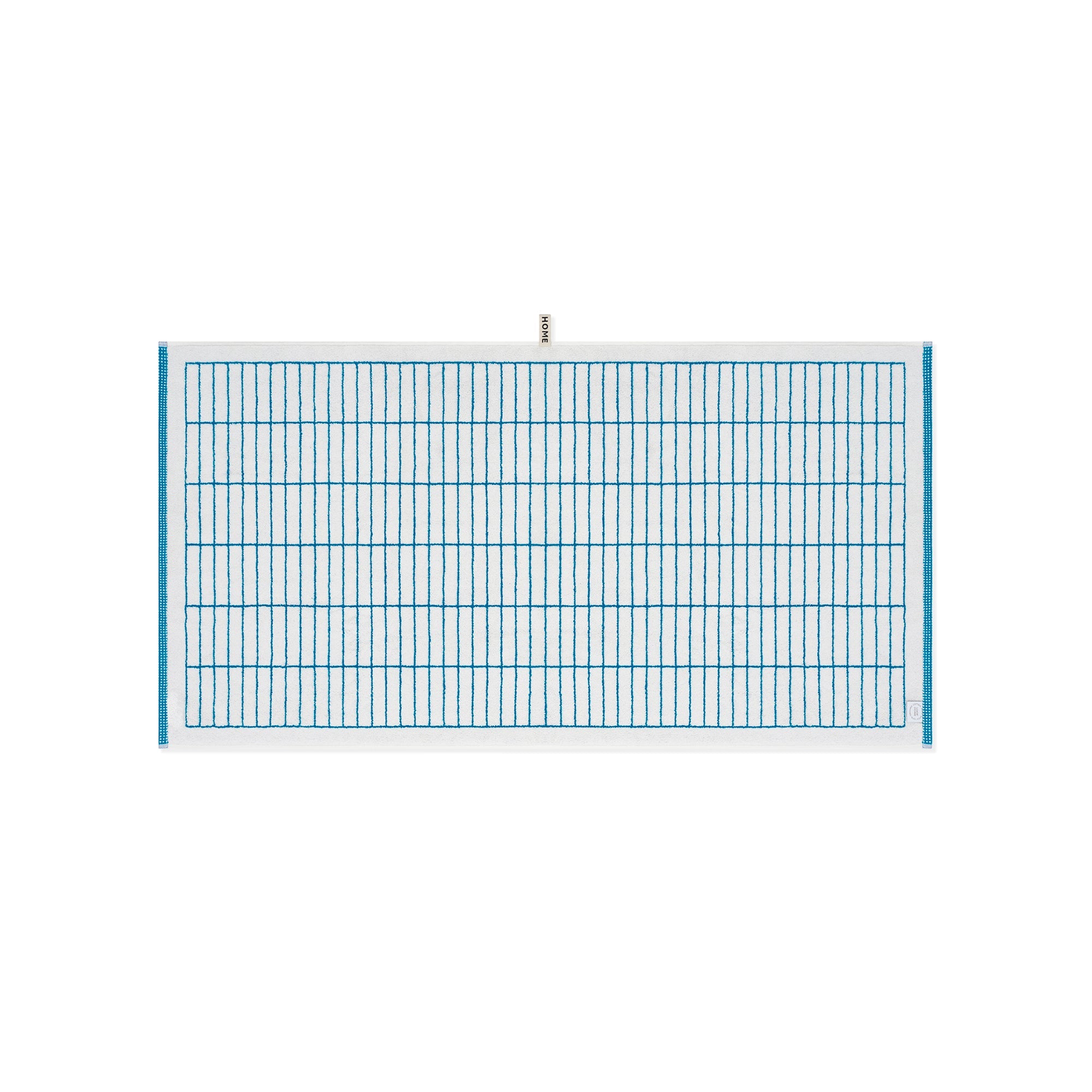 LOOP HOME bath towel - cobalt/ivory - tile — view 3