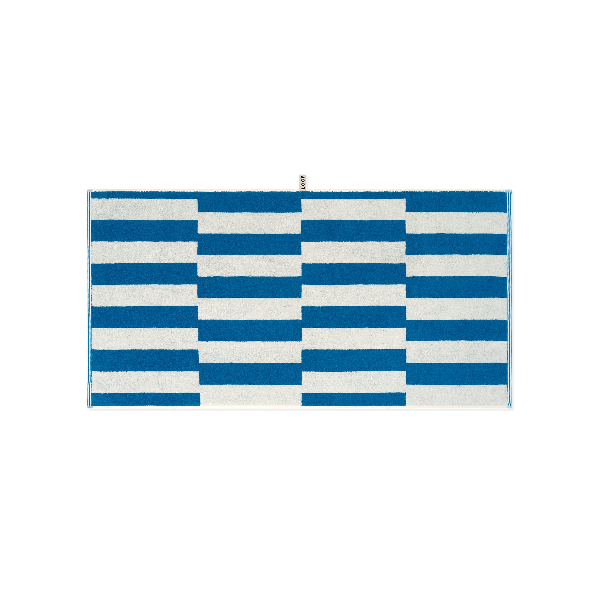 LOOP HOME bath towel - cobalt/ivory - shift — view 2