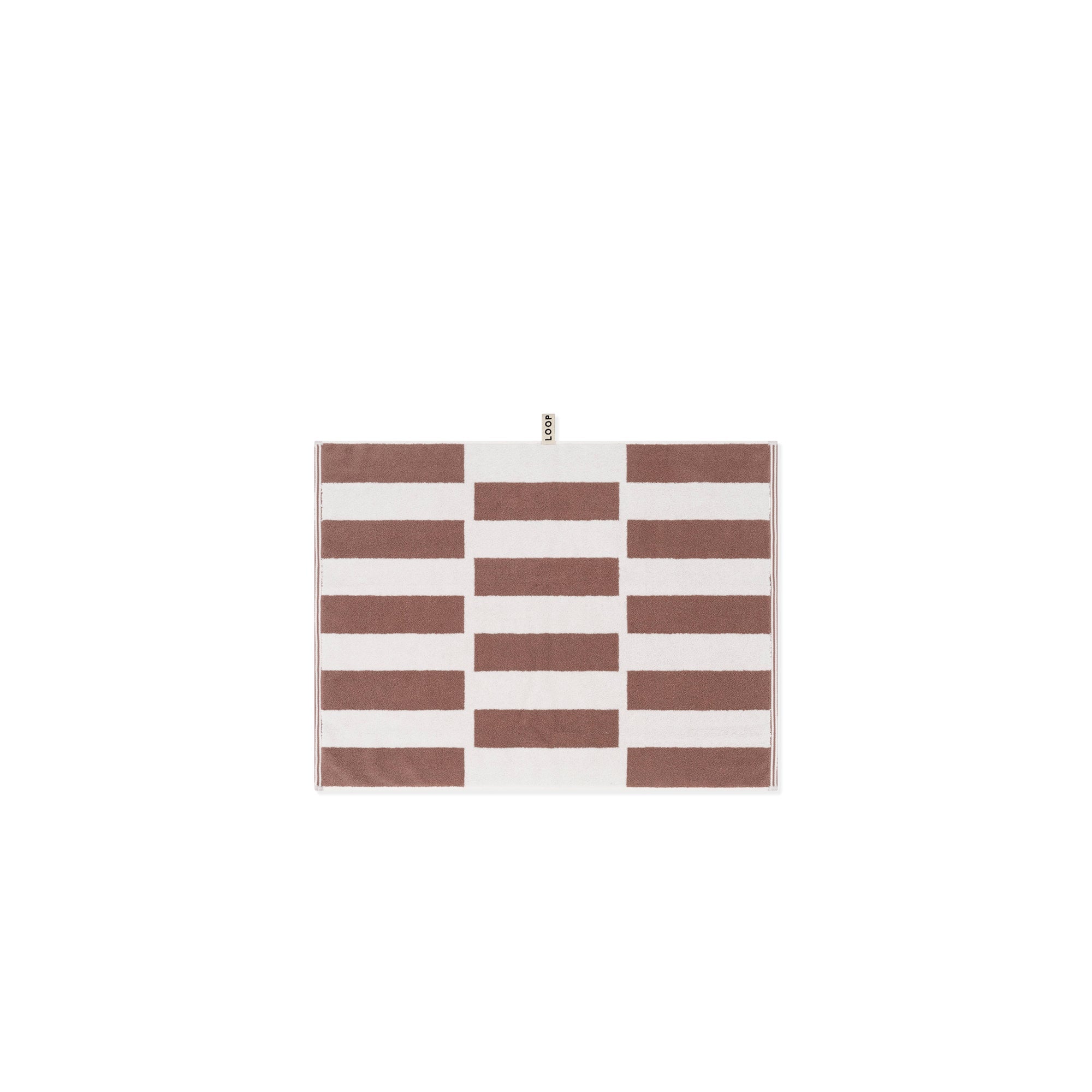 LOOP HOME bath mat - coffee/ivory - stack — view 2