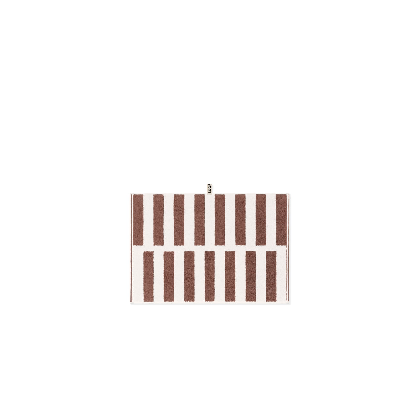LOOP HOME hand towel - coffee/ivory - stack — view 3