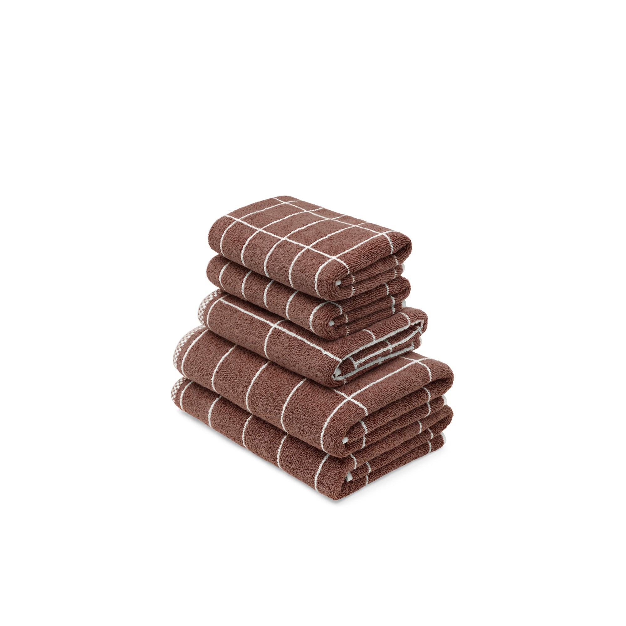 LOOP HOME organic cotton towel bundle in coffee and ivory colourway — alternate view