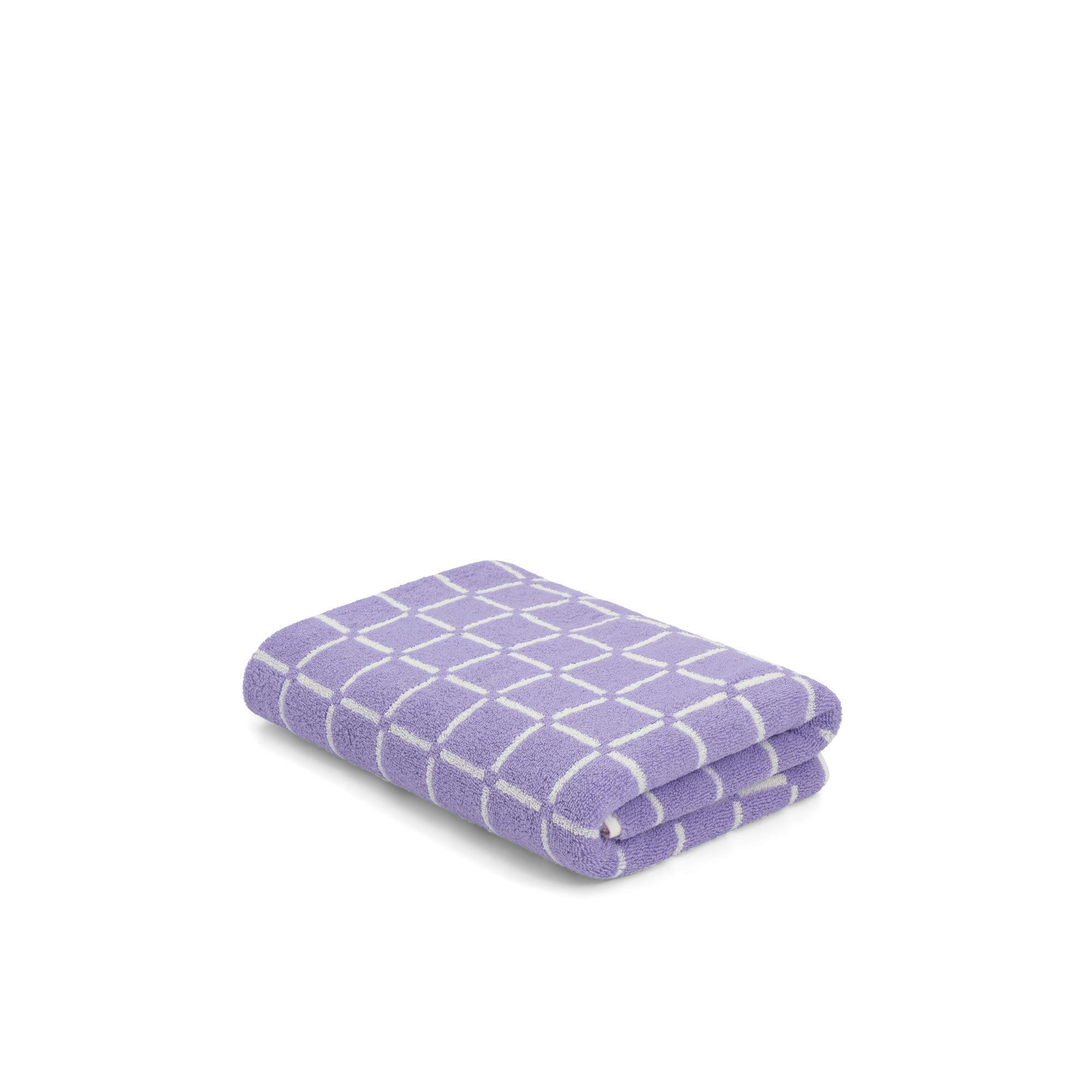 LOOP HOME bath towel - lilac/ivory - grid