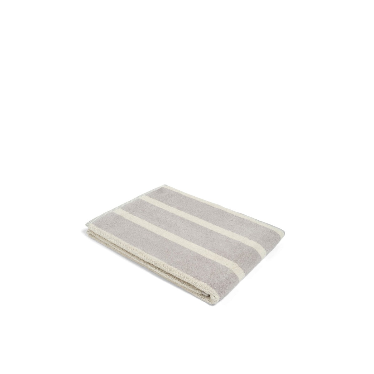 LOOP HOME bath towel - butter/stone - bold stripe — view 2