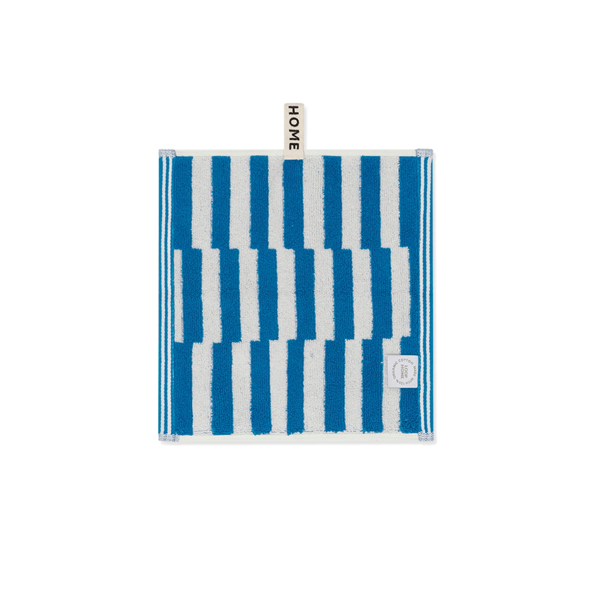 LOOP HOME face towel - cobalt/ivory - shift — view 2