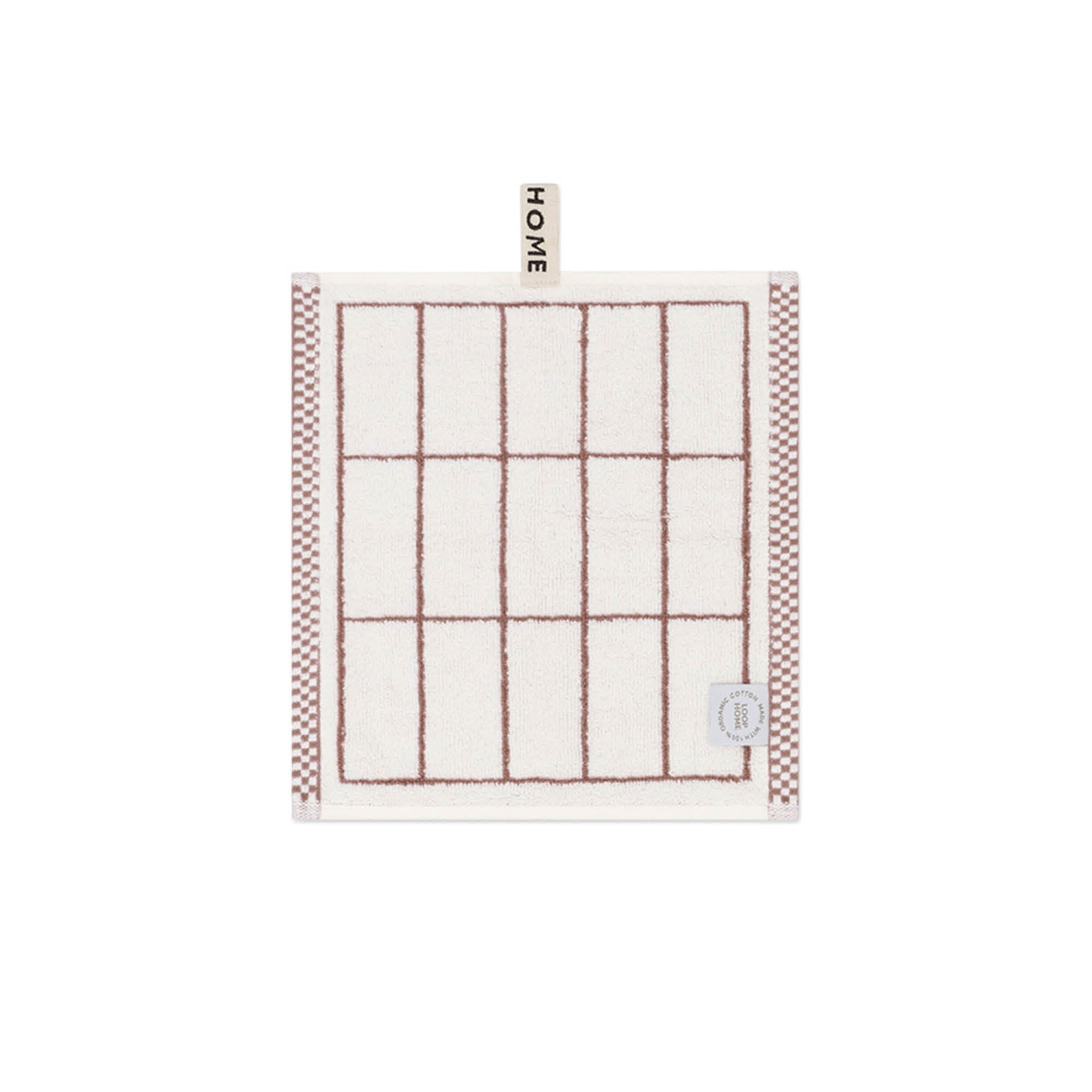 Face Towel - Coffee/Ivory - Tile