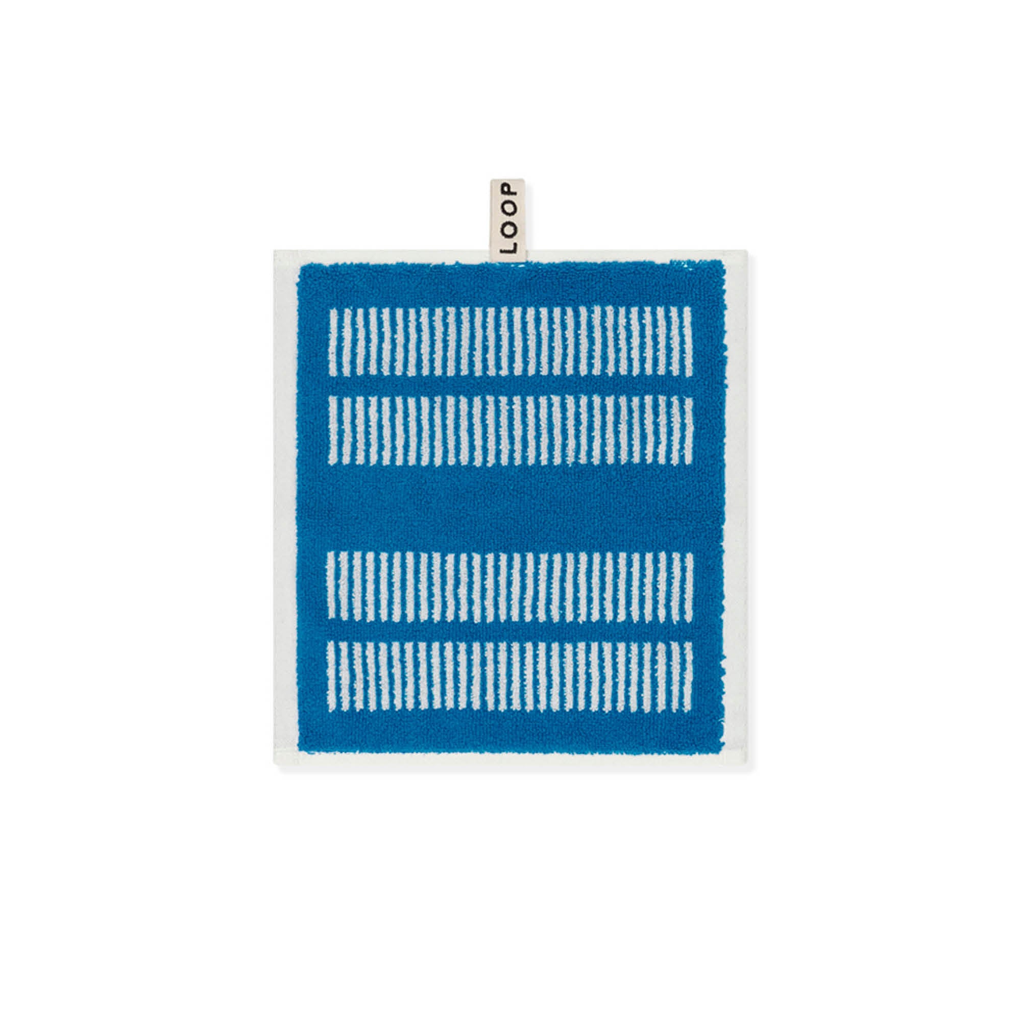 LOOP HOME face towel - cobalt/ivory - dual dash