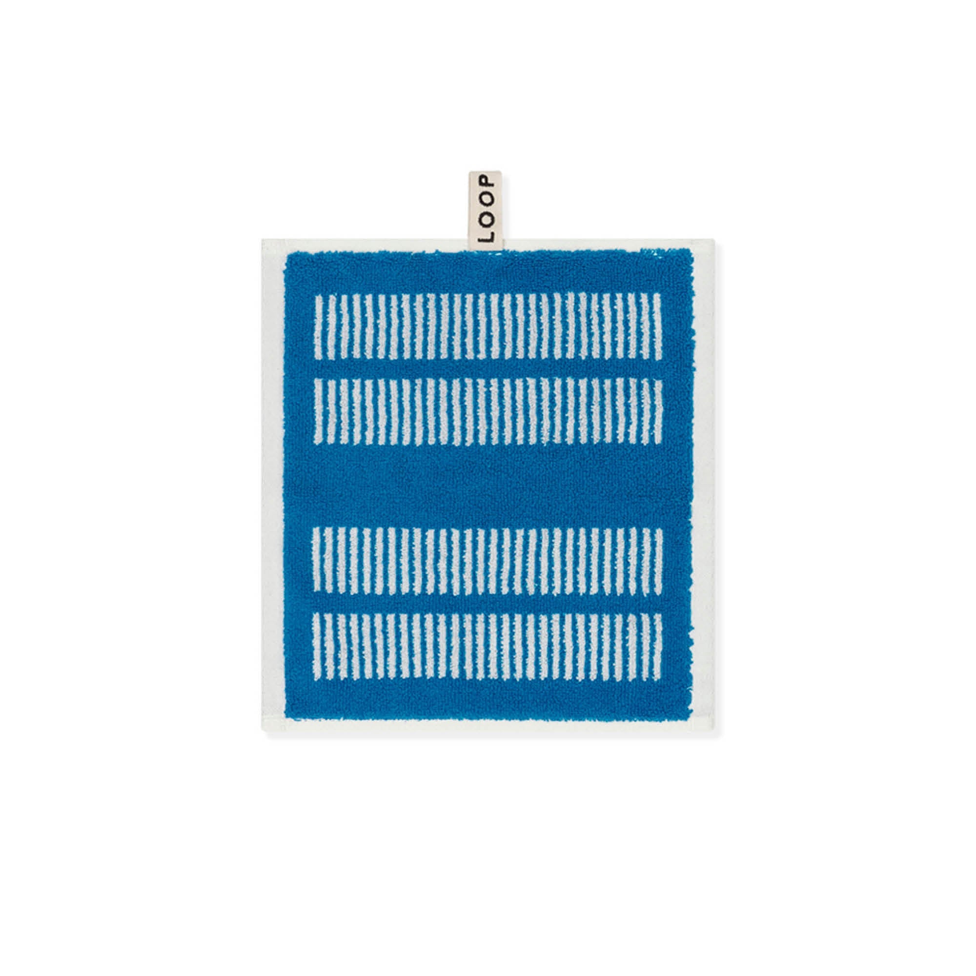 LOOP HOME face towel - cobalt/ivory - dual dash
