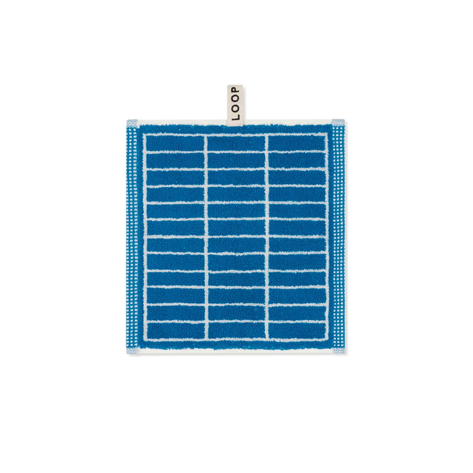 LOOP HOME face towel - cobalt/ivory - tile