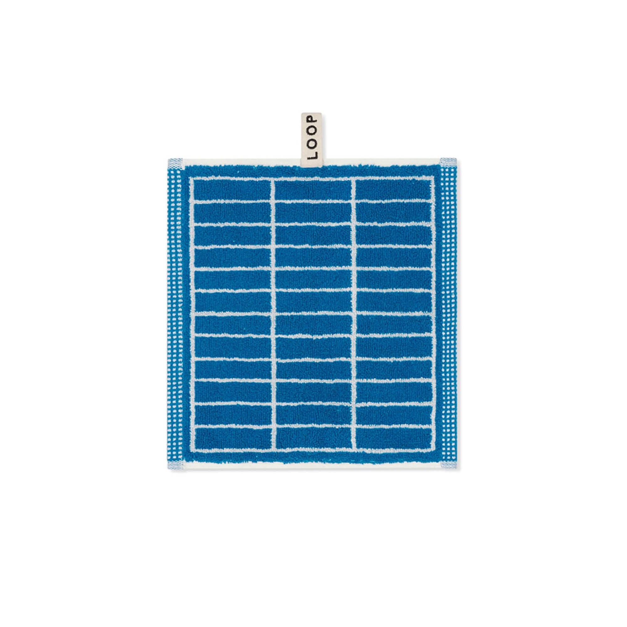 LOOP HOME face towel - cobalt/ivory - tile