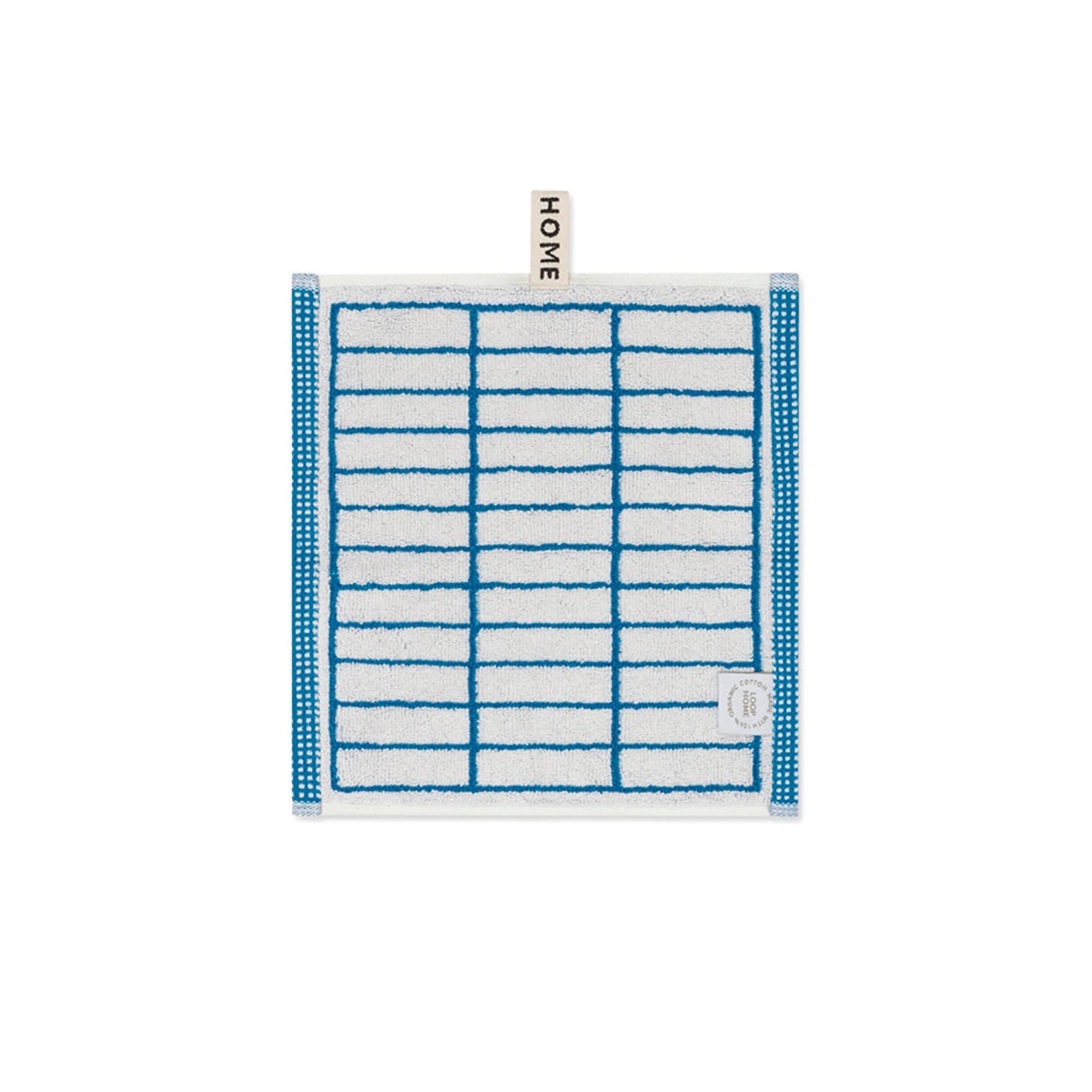 LOOP HOME face towel - cobalt/ivory - tile — view 2