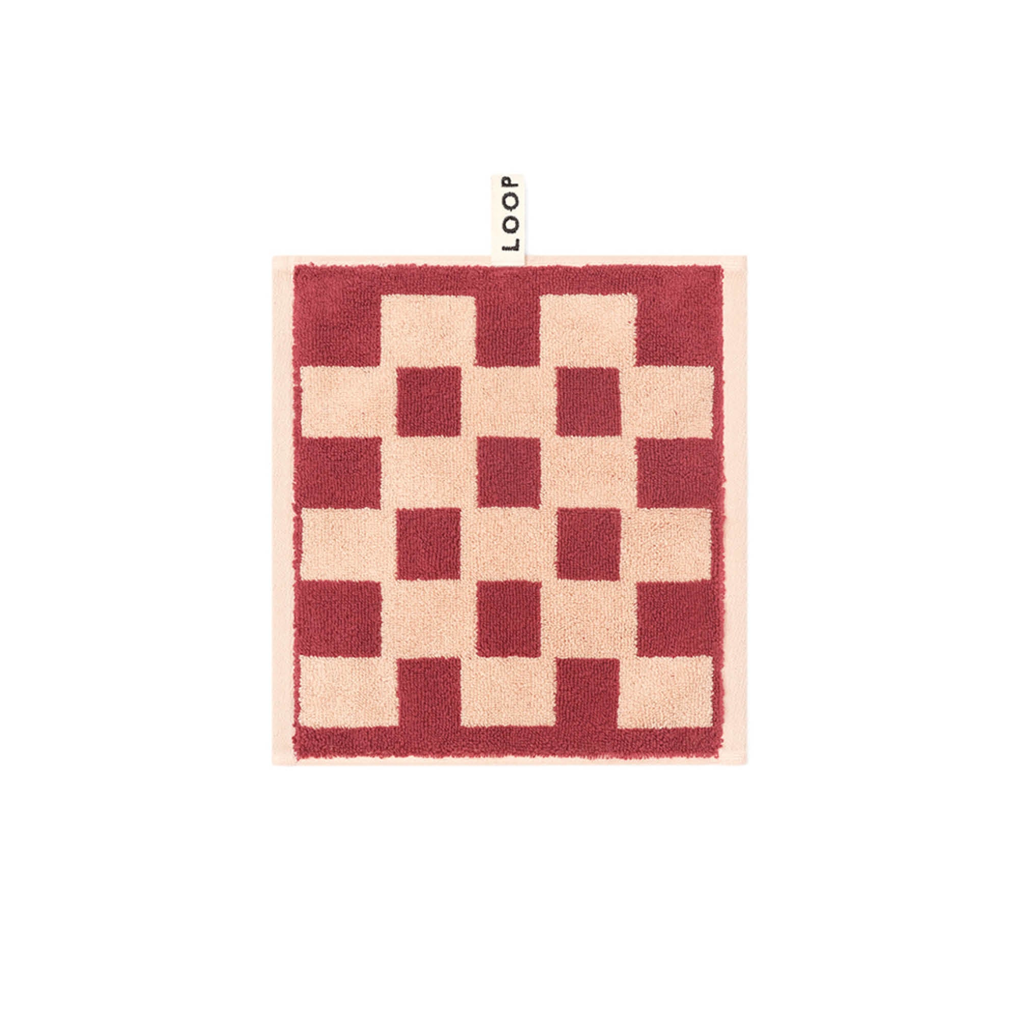 LOOP HOME face towel - ruby/almond - brick