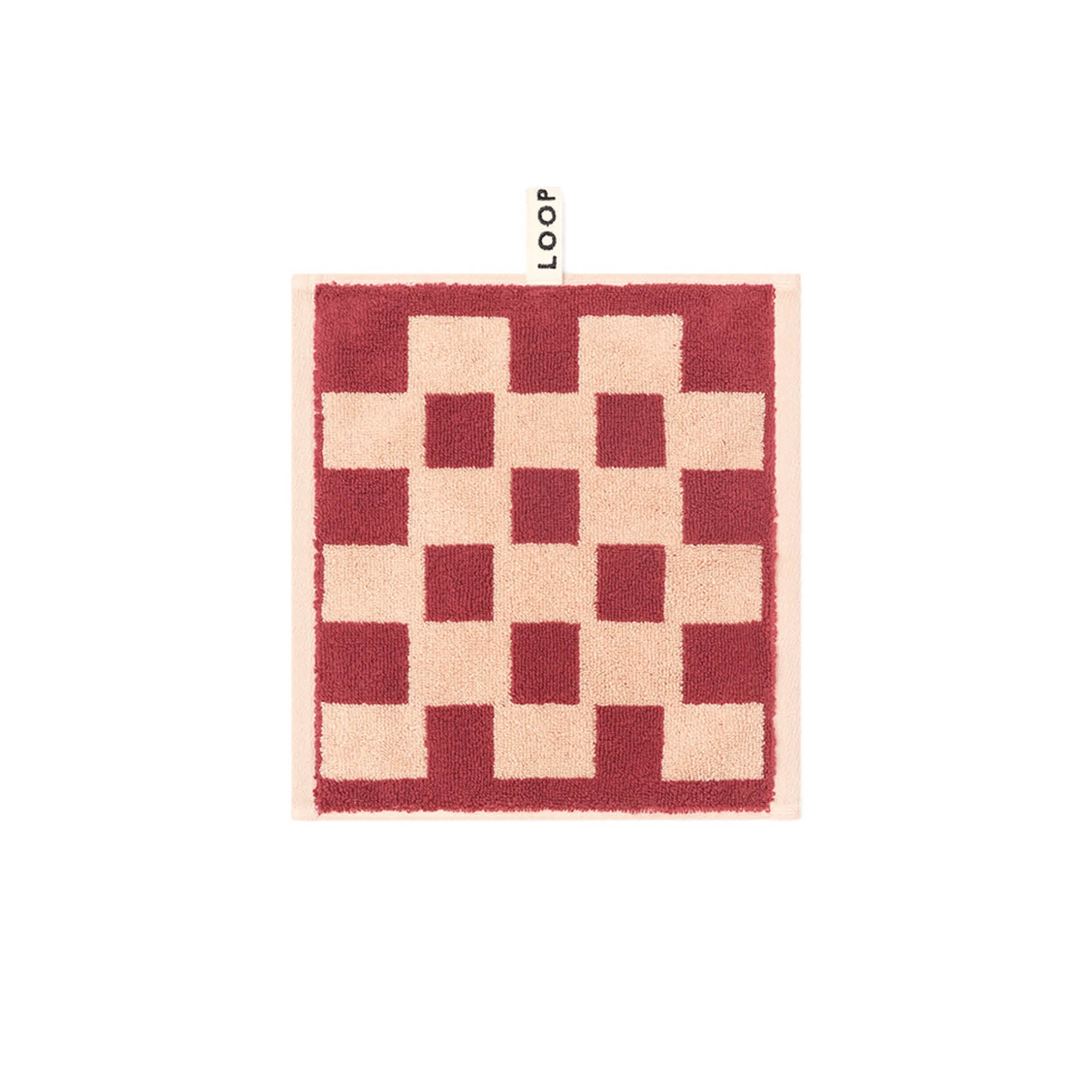 LOOP HOME face towel - ruby/almond blush - brick