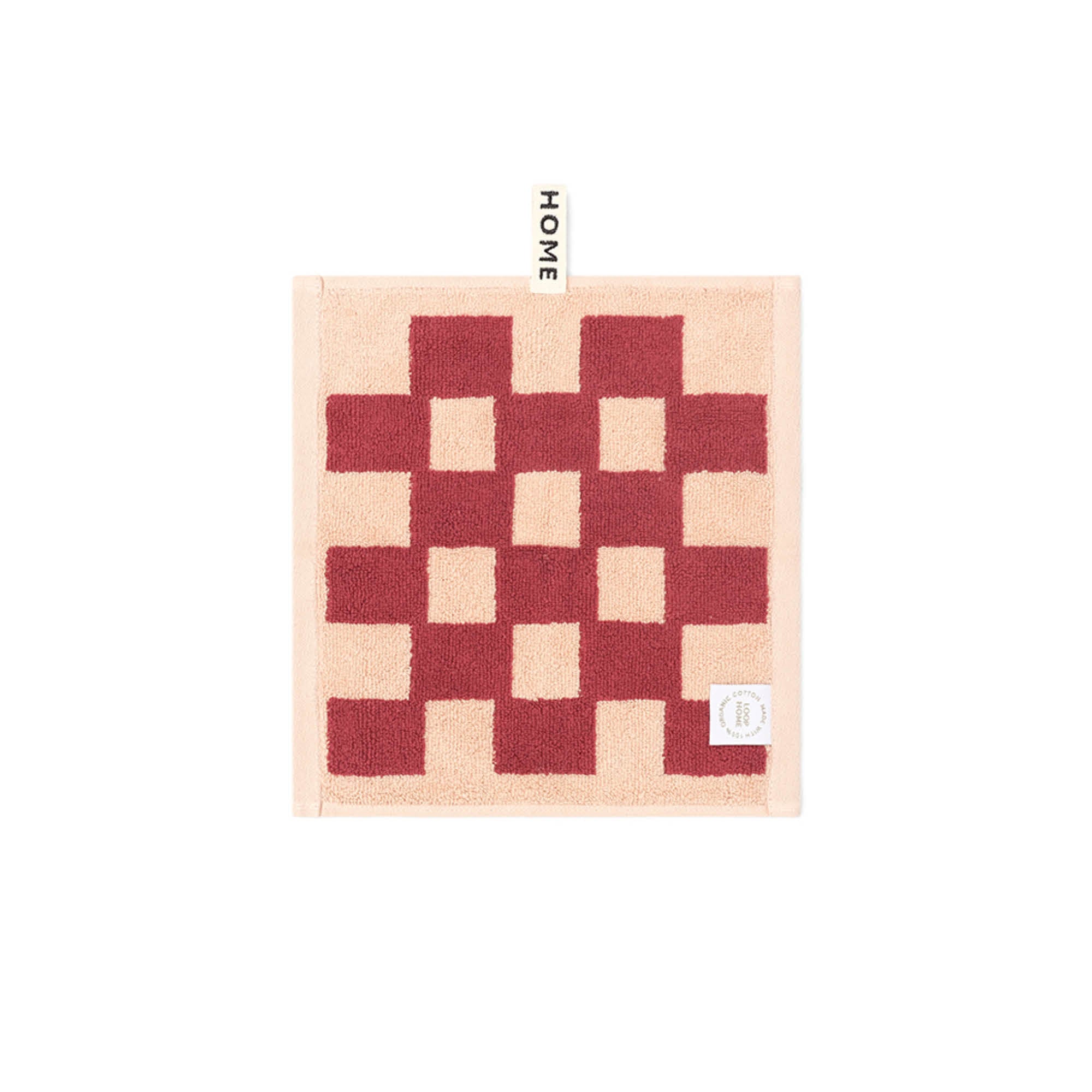 LOOP HOME face towel - ruby/almond - brick — view 2