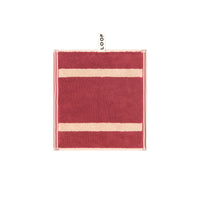 LOOP HOME face towel - ruby/almond - pinstripe
