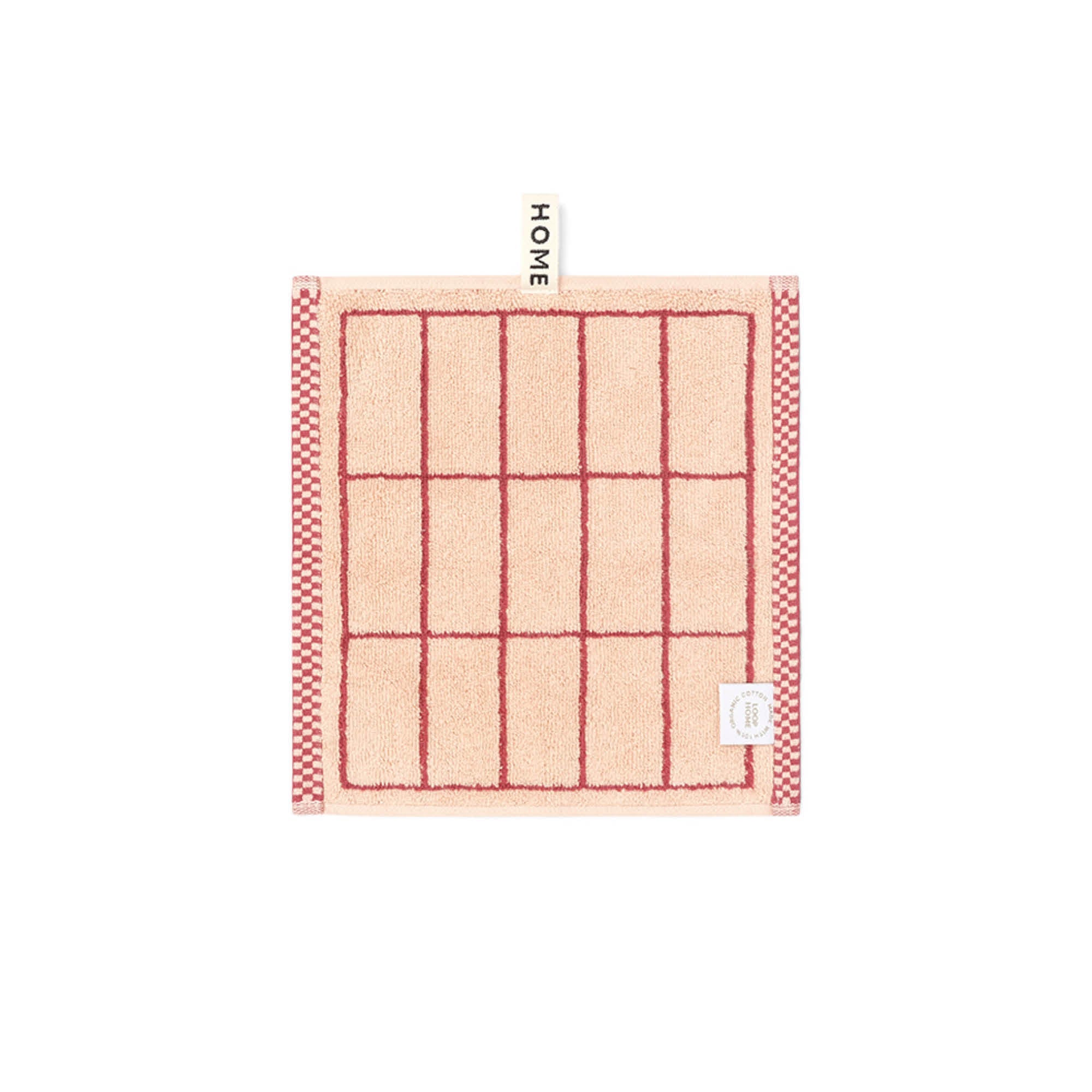 LOOP HOME face towel - ruby/almond blush - tile — view 2