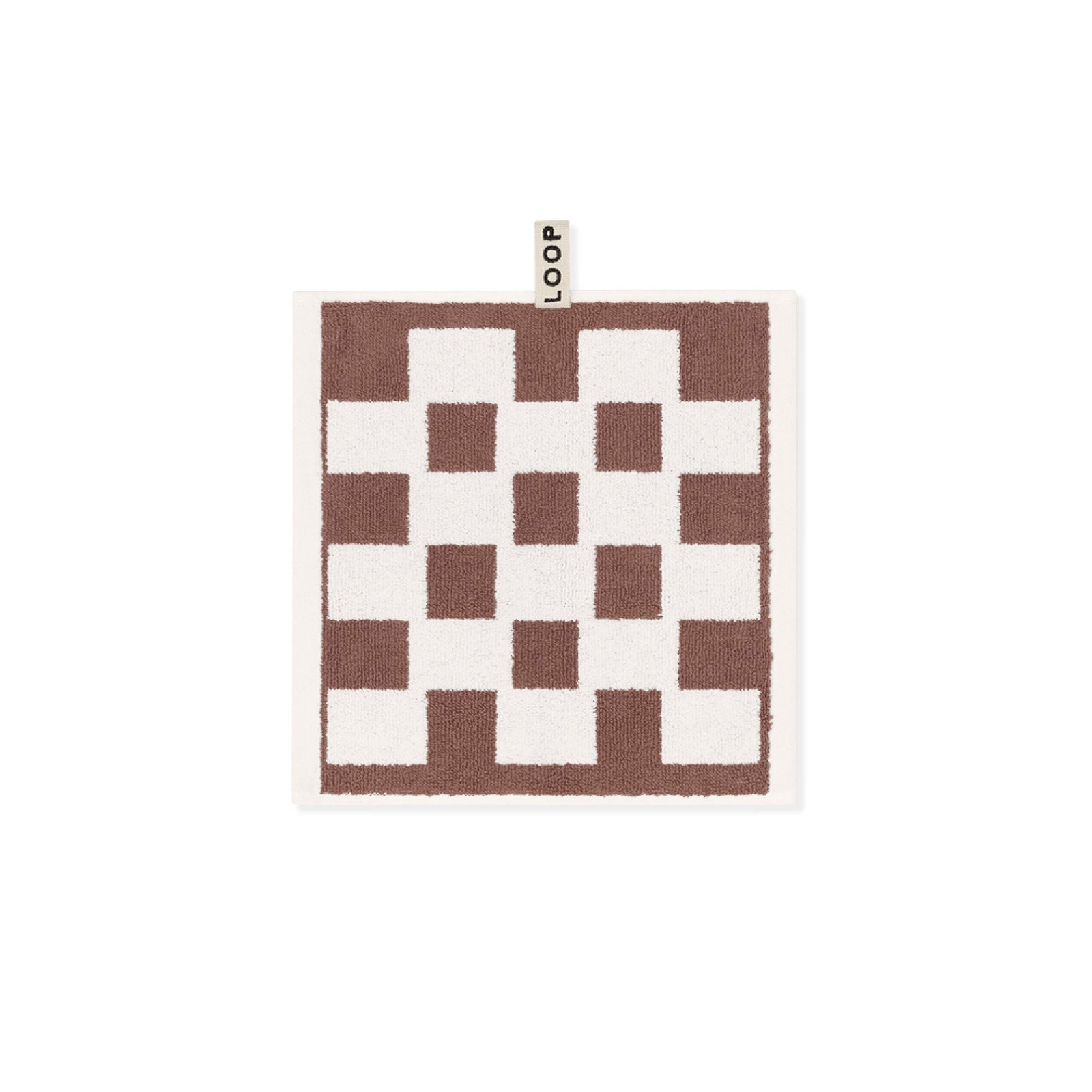 LOOP HOME face towel - coffee/ivory - brick