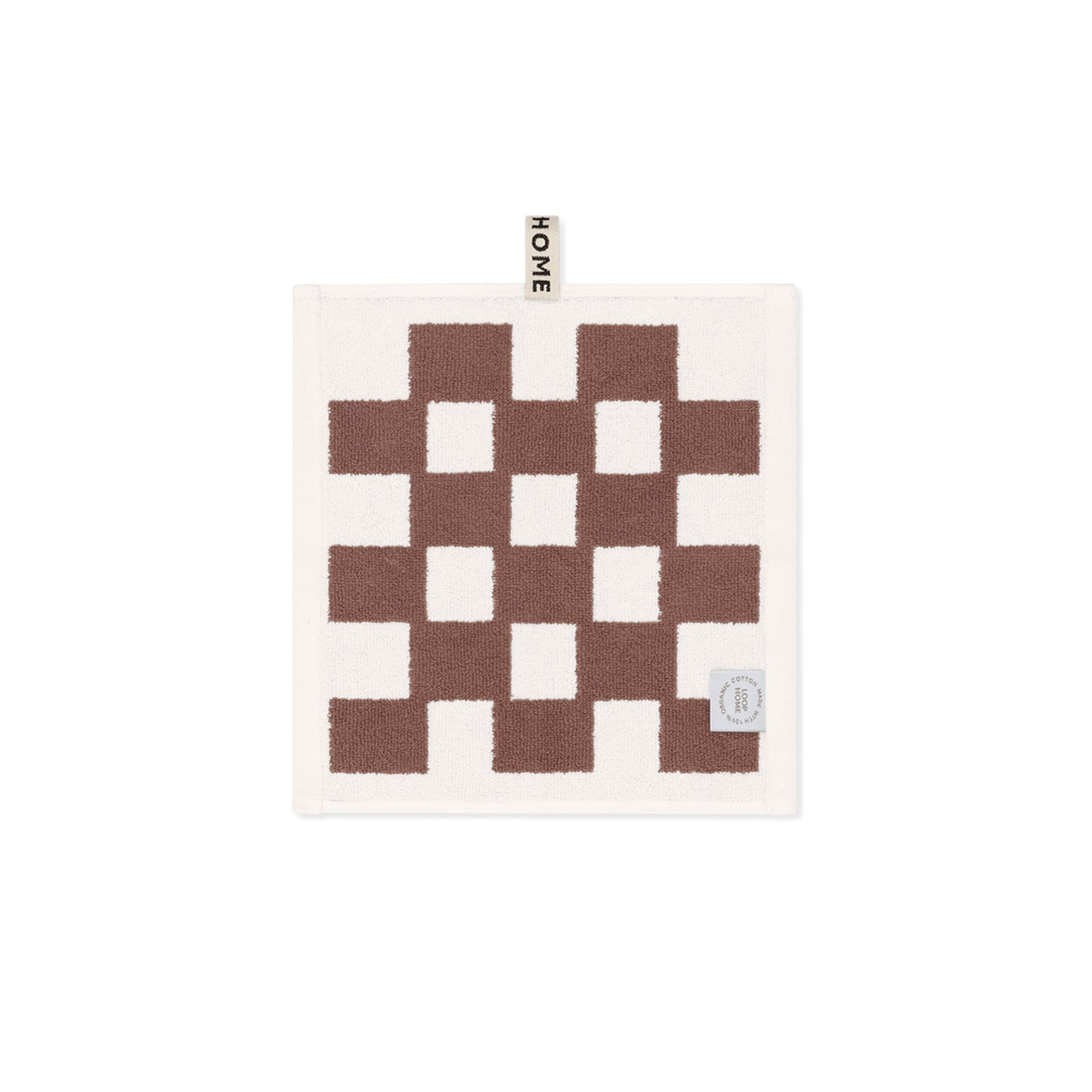 LOOP HOME face towel - coffee/ivory - brick — view 2