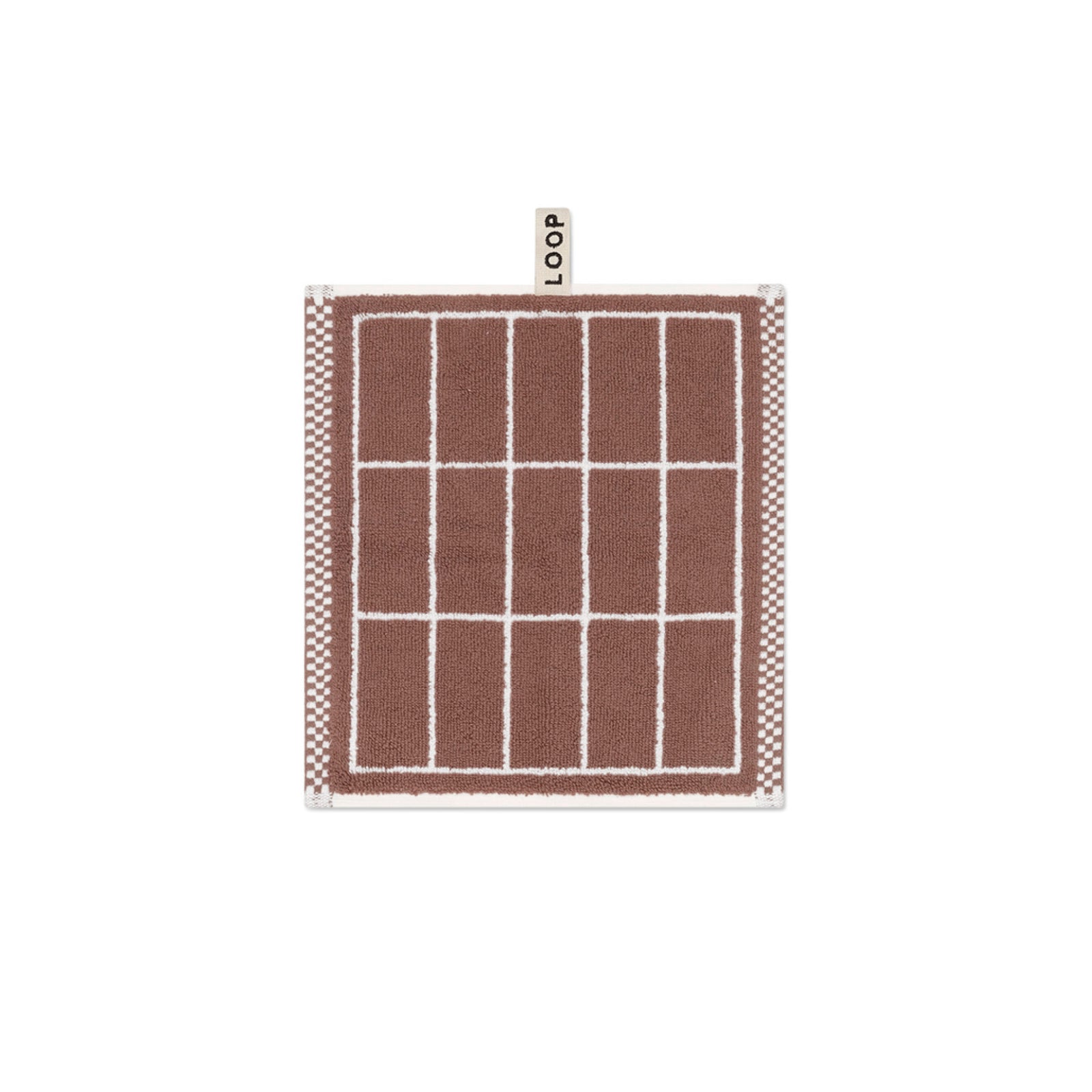 LOOP HOME face towel - coffee/ivory - tile