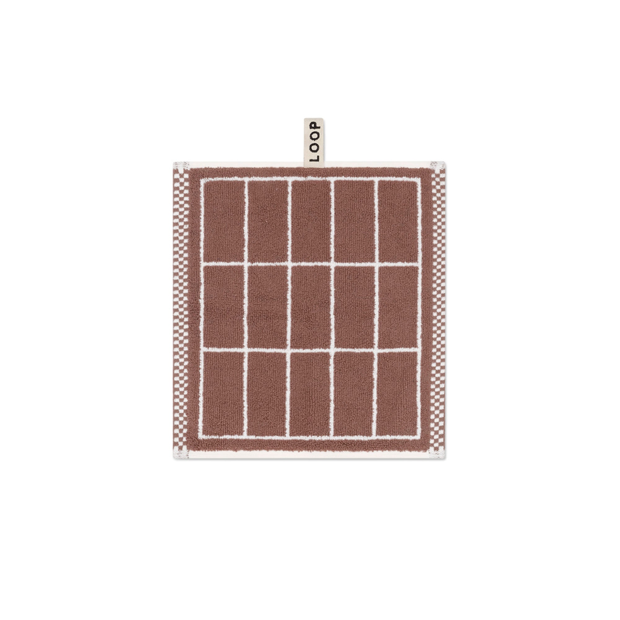 LOOP HOME face towel - coffee/ivory - tile