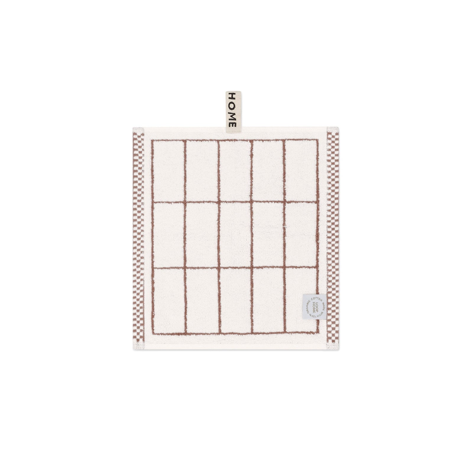 Coffee/Ivory Face Towel Tile Face Towel — view 2