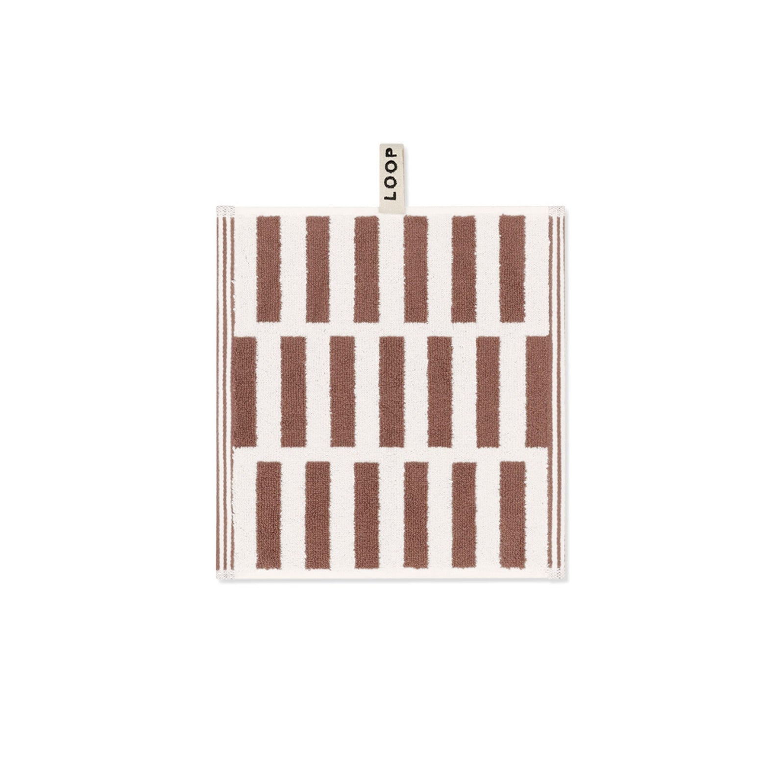 LOOP HOME face towel - coffee/ivory - stack