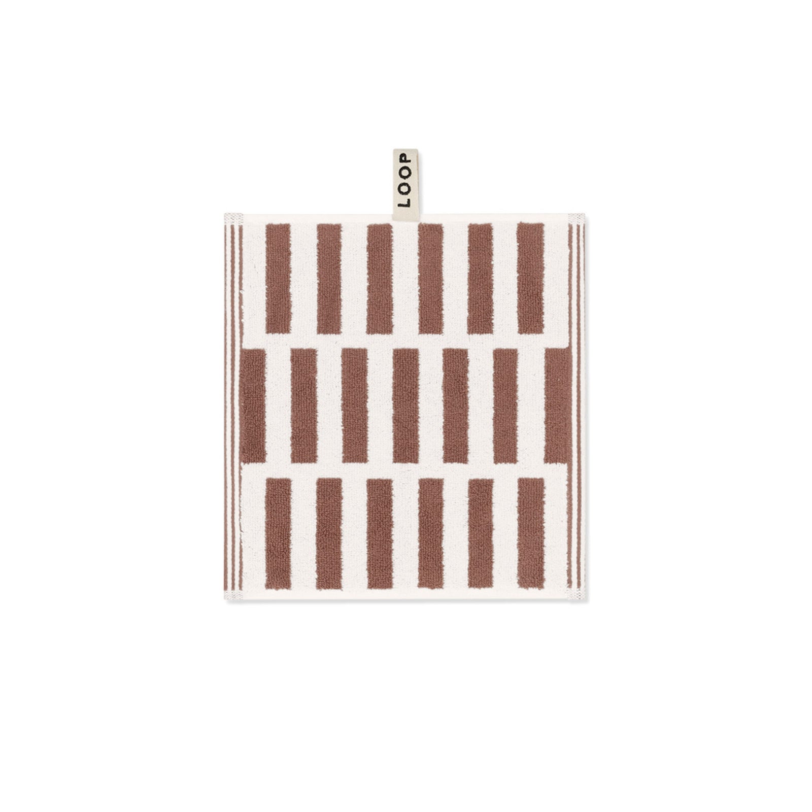 LOOP HOME face towel - coffee/ivory - stack