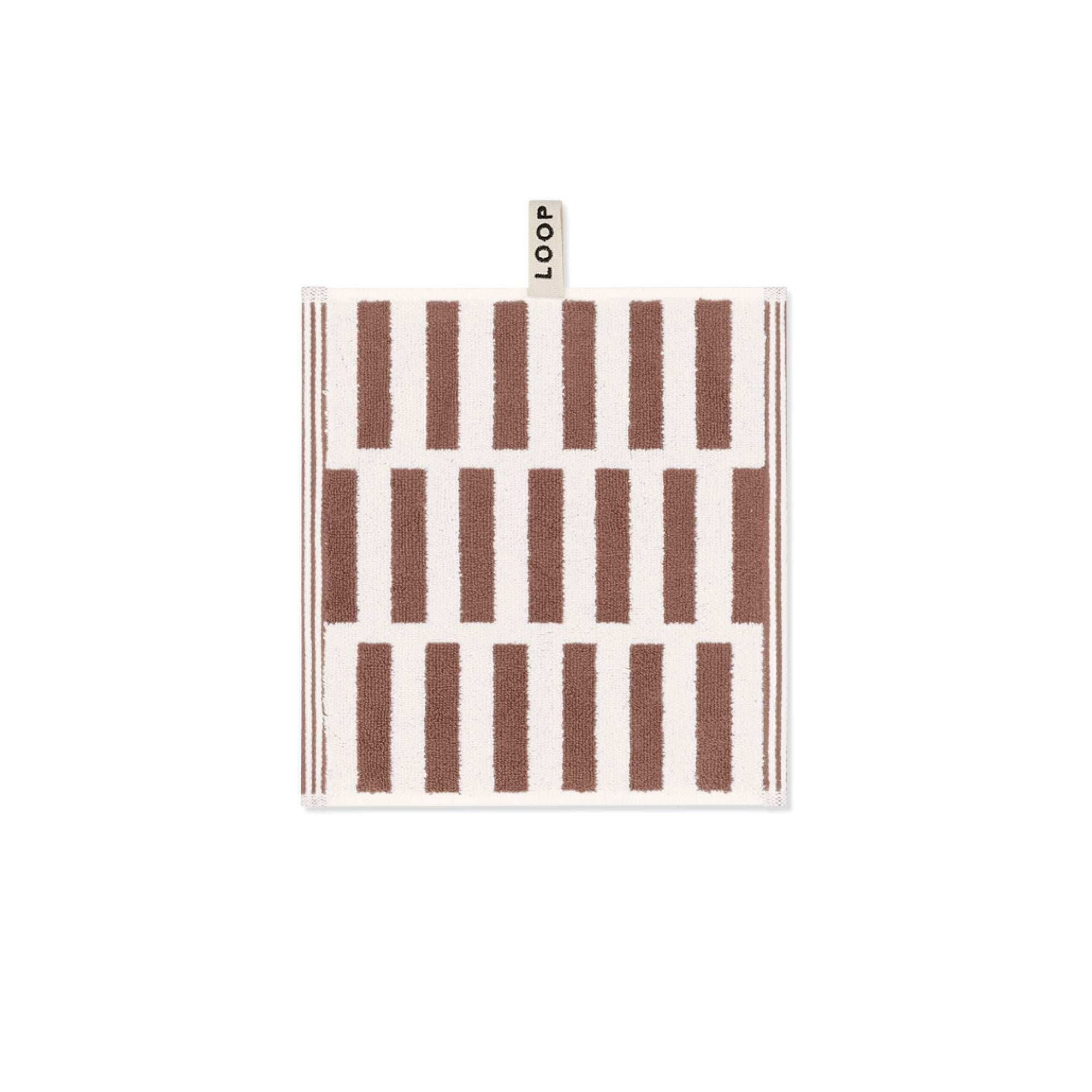 LOOP HOME face towel - coffee/ivory - stack