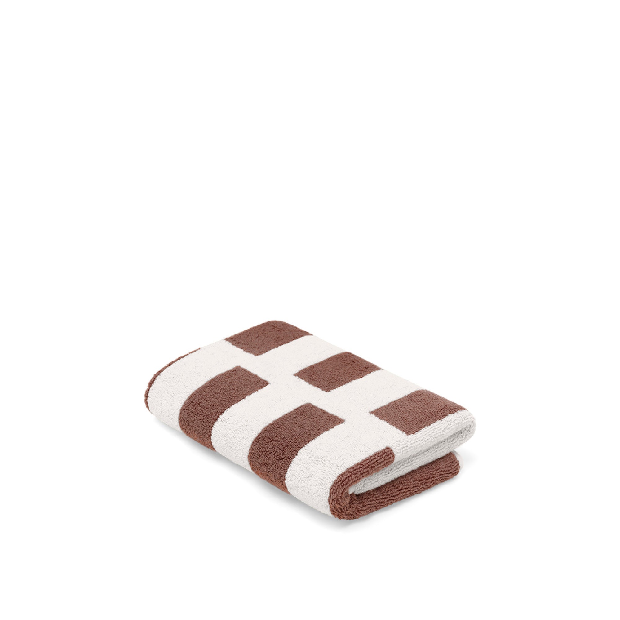 LOOP HOME hand towel - coffee/ivory - stack