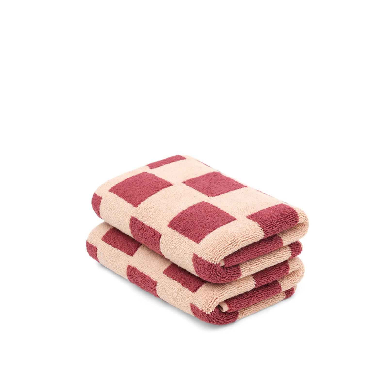 LOOP HOME hand towel - ruby/almond blush - brick — view 2