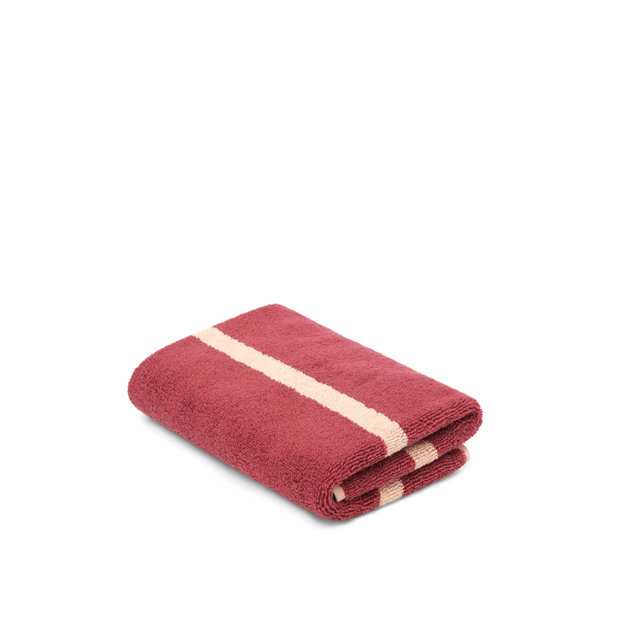 LOOP HOME hand towel - ruby/almond blush - pinstripe