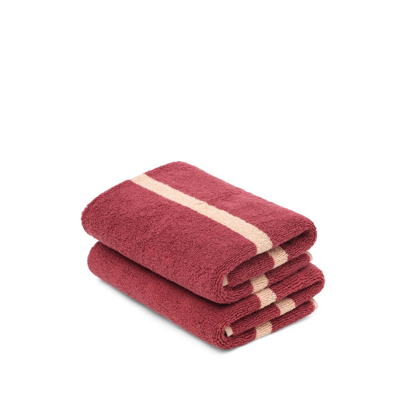 Ruby/Almond Blush Pinstripe Hand Towel — view 2