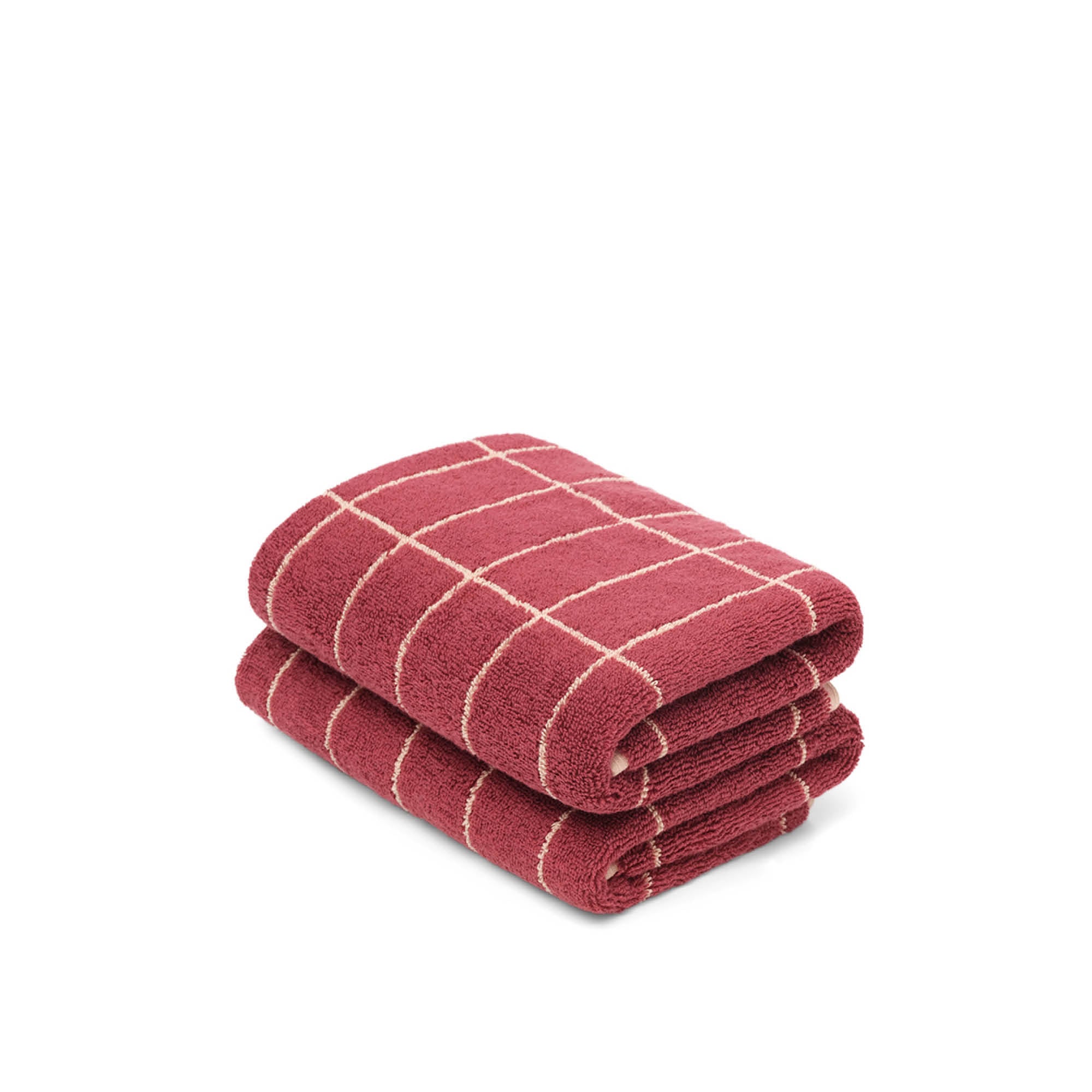 LOOP HOME hand towel - ruby/almond blush - tile — view 2