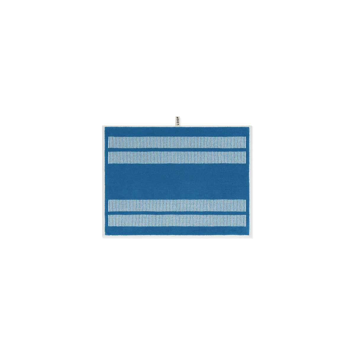 LOOP HOME bath mat - cobalt/ivory - dual dash — view 2