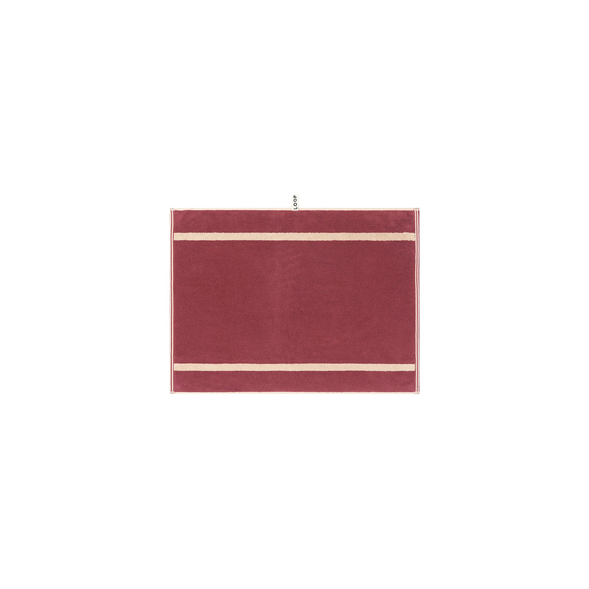 LOOP HOME ruby/almond blush - pinstripe bundles — bath mat front