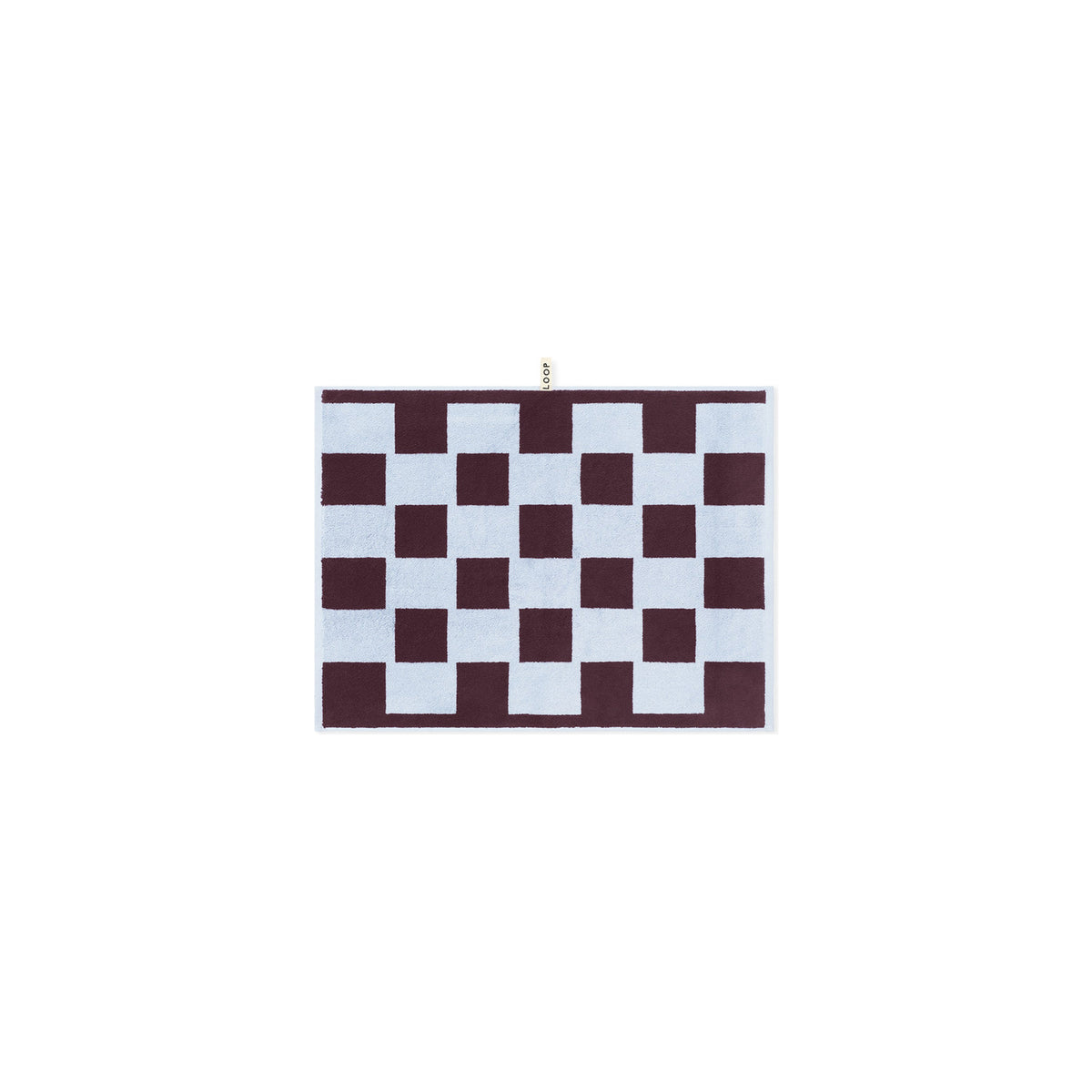 LOOP HOME sky/carmine - brick bundles — bath mat front