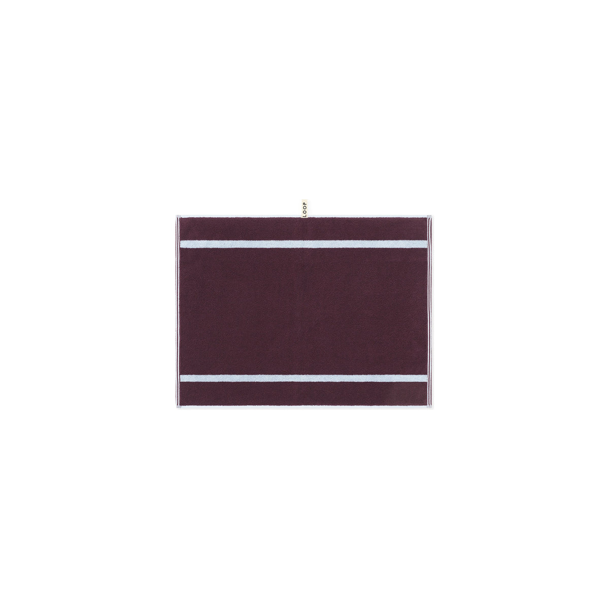 LOOP HOME sky/carmine - pinstripe bundles — bath mat front