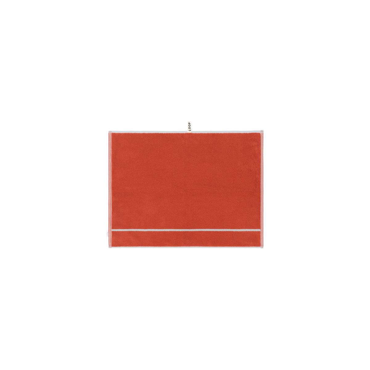 LOOP HOME terracotta/stone - pinstripe bundles — bath mat front