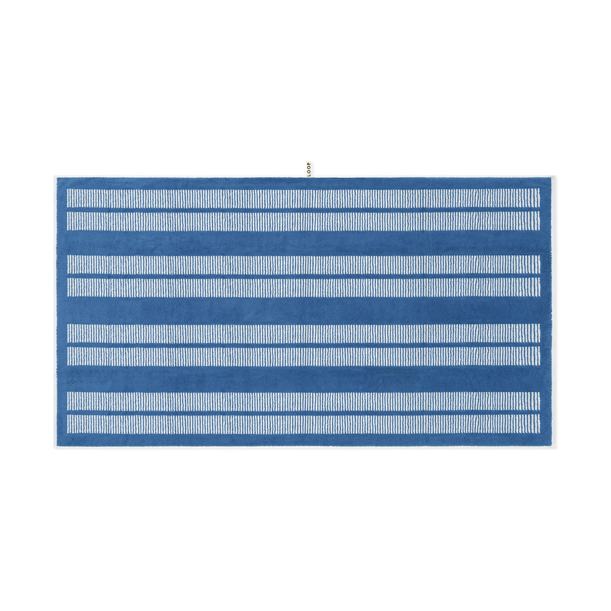 LOOP HOME cobalt/ivory - dual dash bundles — bath sheet front