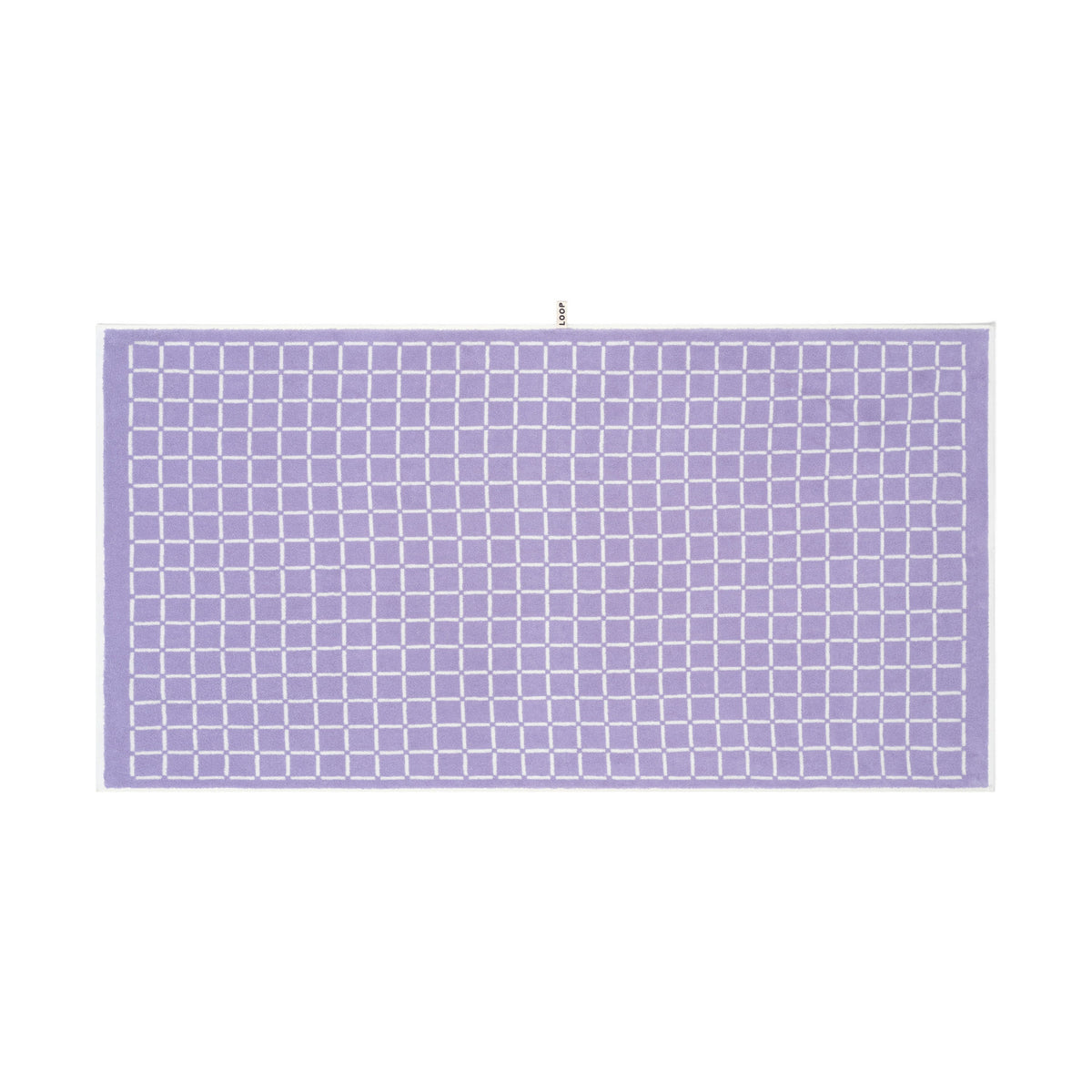 LOOP HOME bath sheet - lilac/ivory - grid — view 2