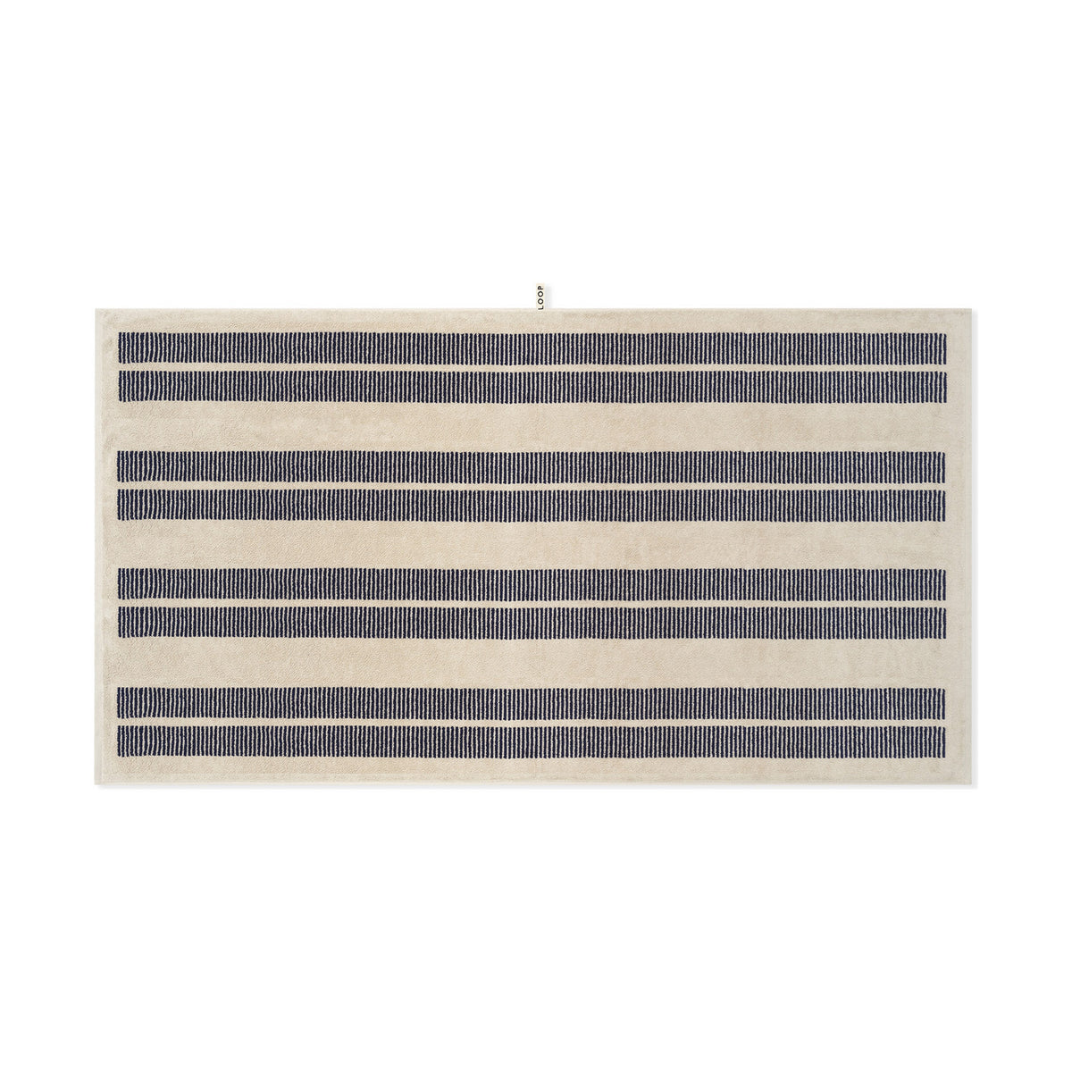 LOOP HOME bath sheet - midnight/sand - dual dash — view 2