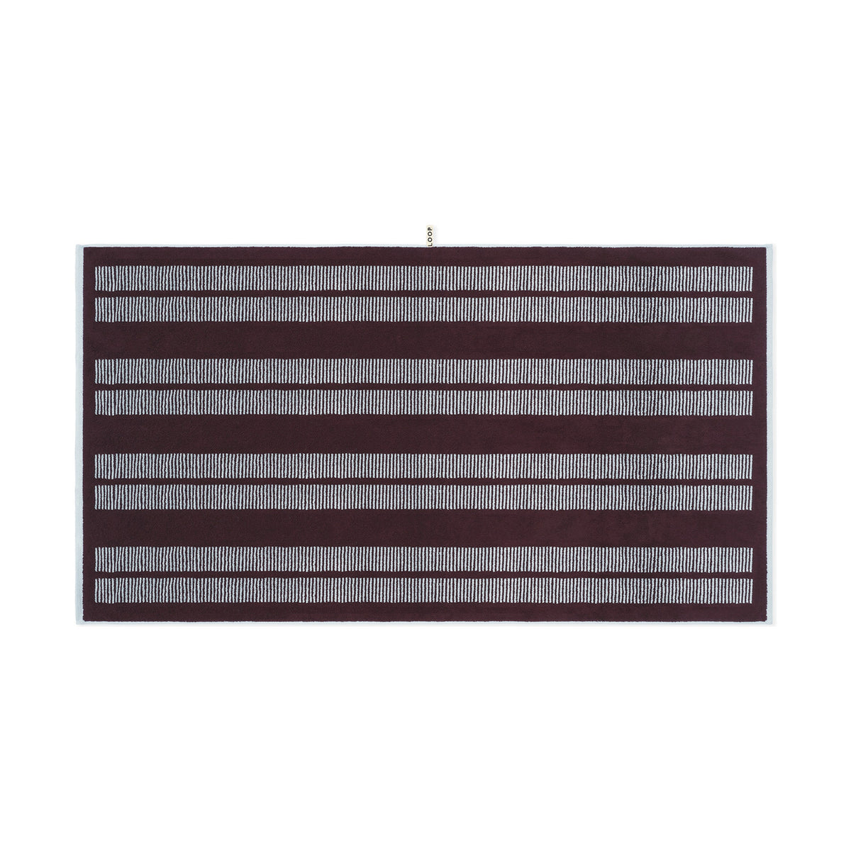 LOOP HOME bath sheet - sky/carmine - dual dash — view 2
