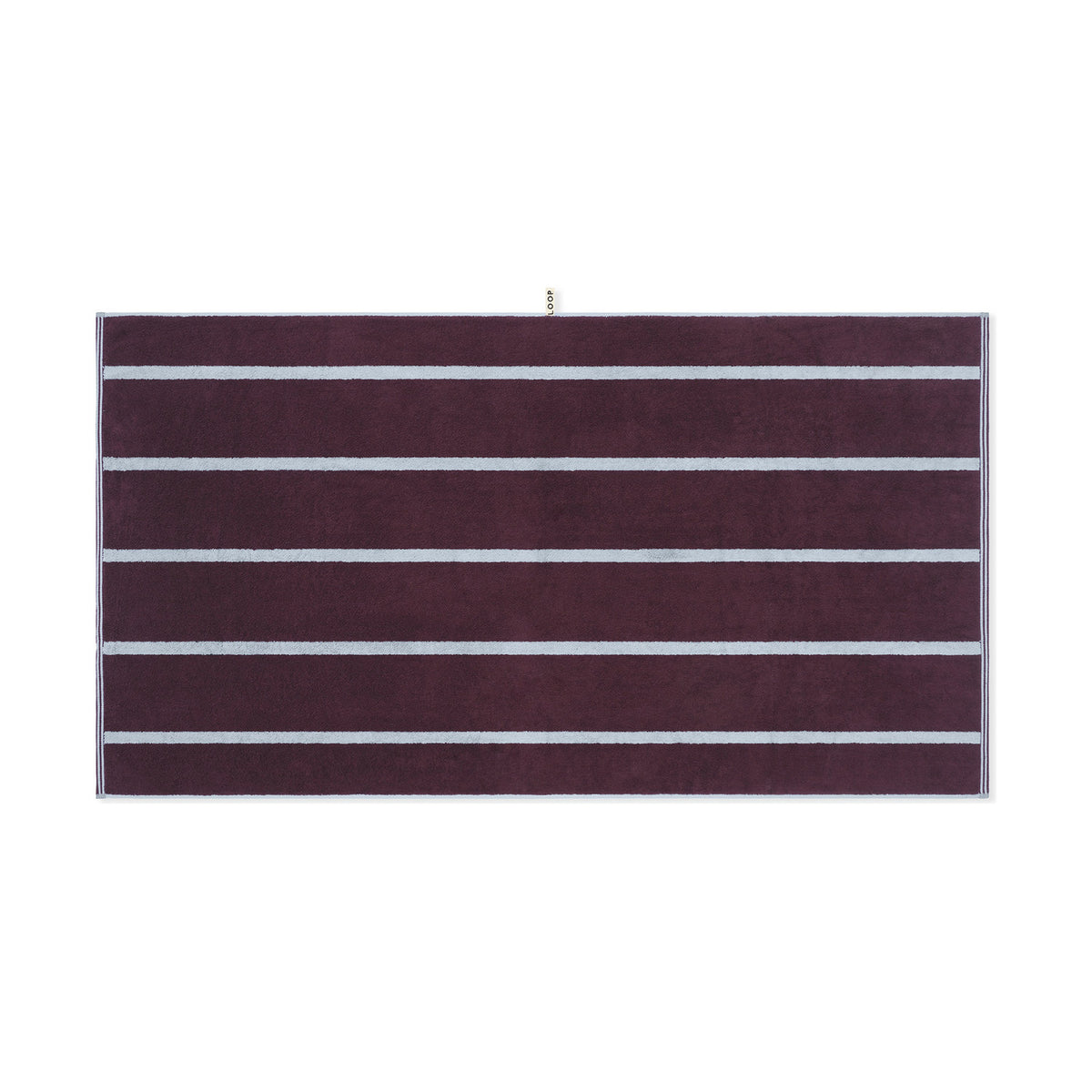 LOOP HOME sky/carmine - pinstripe bundles — bath sheet front