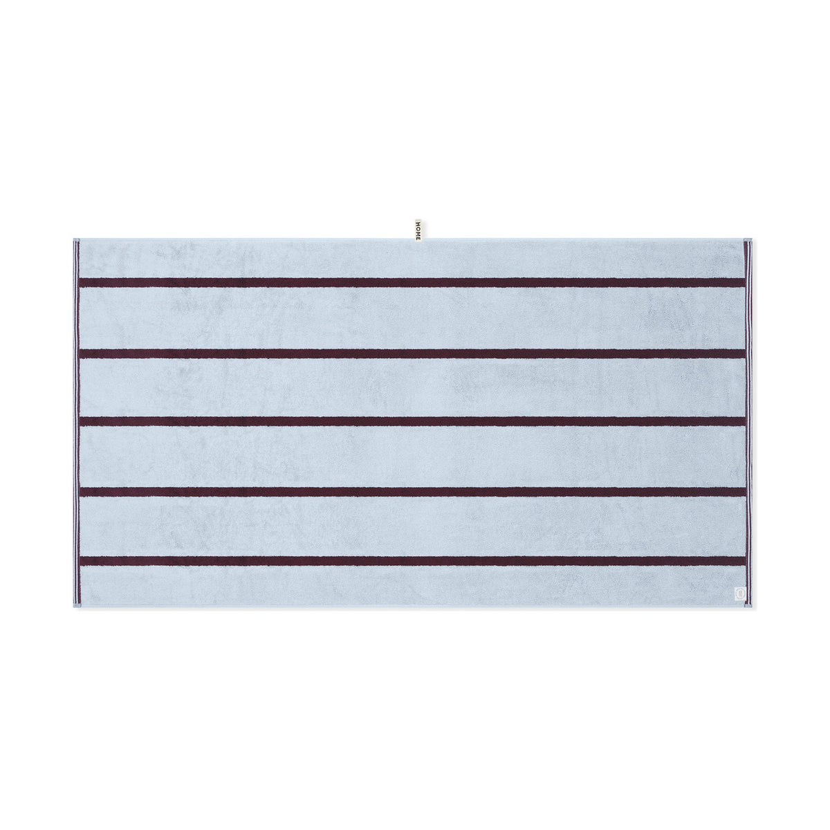 LOOP HOME bath sheet - sky/carmine - pinstripe — view 3