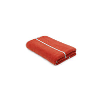 LOOP HOME bath sheet - terracotta/stone - pinstripe