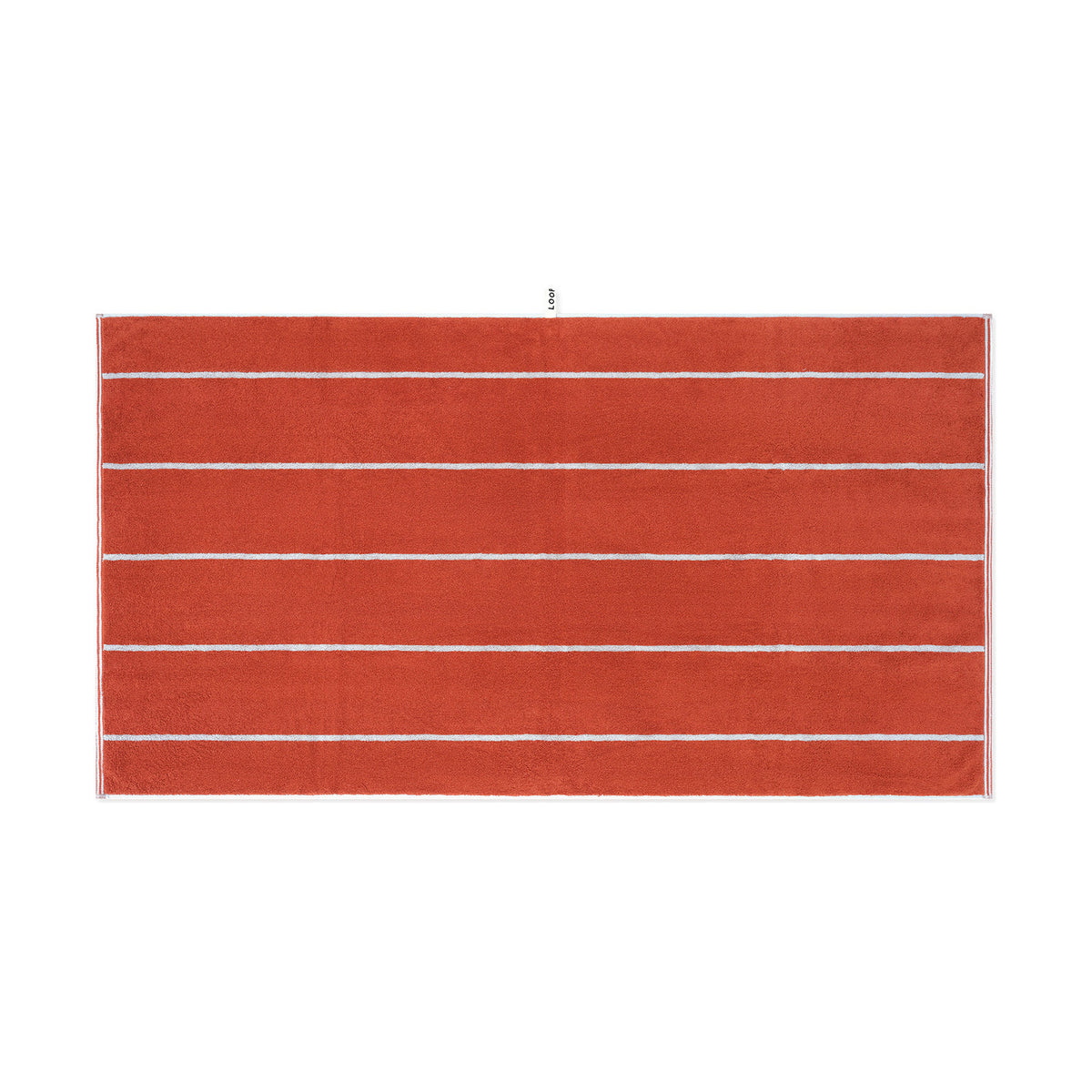 LOOP HOME bath sheet - terracotta/stone - pinstripe — view 2