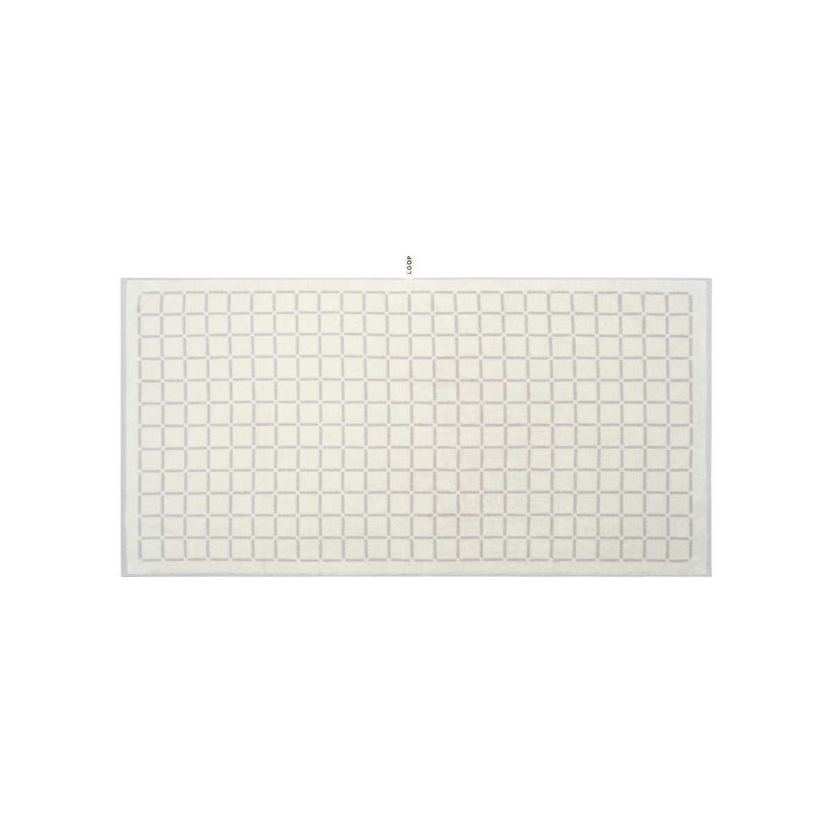 LOOP HOME bath towel - butter/stone - grid — view 2