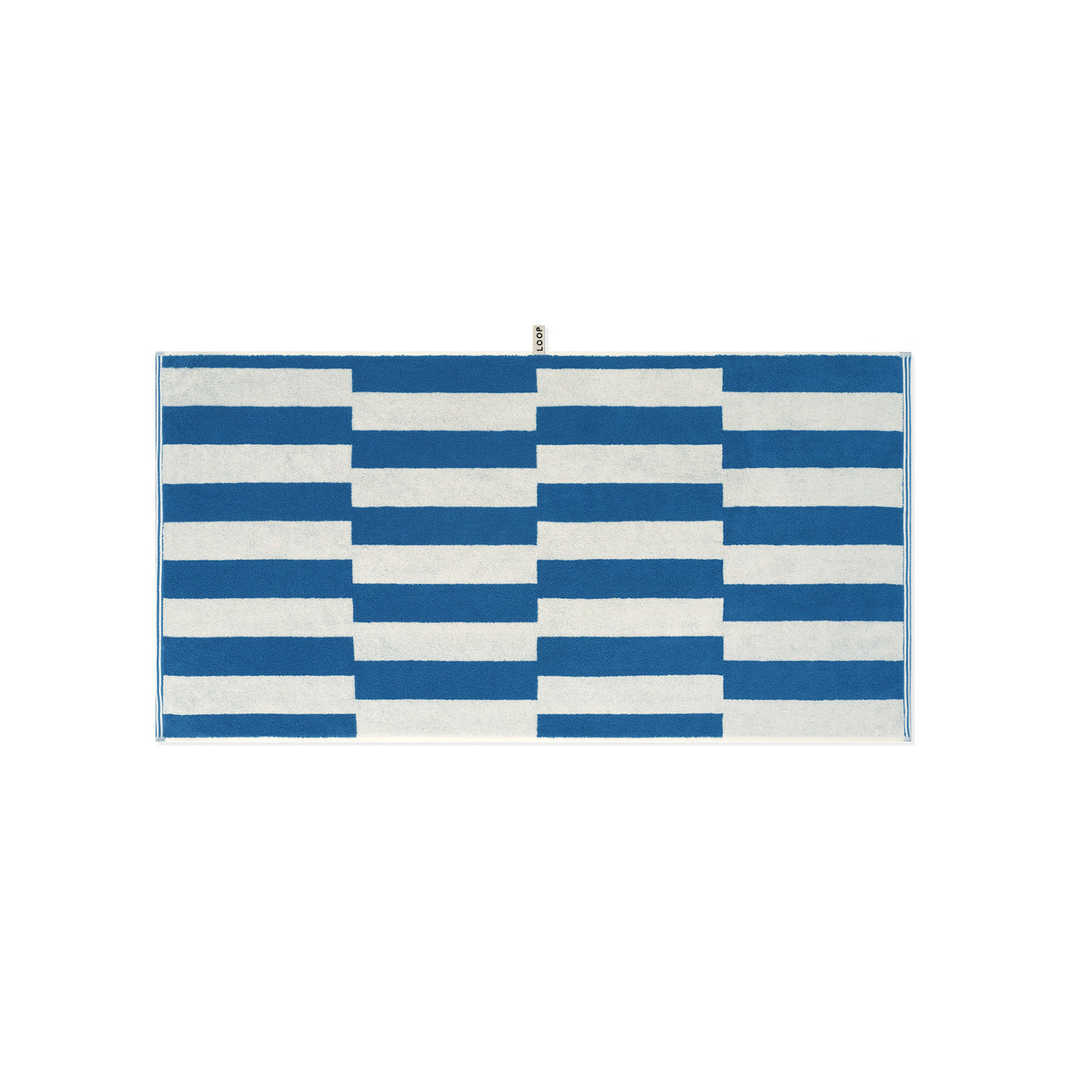 LOOP HOME bath towel - cobalt/ivory - shift — view 2