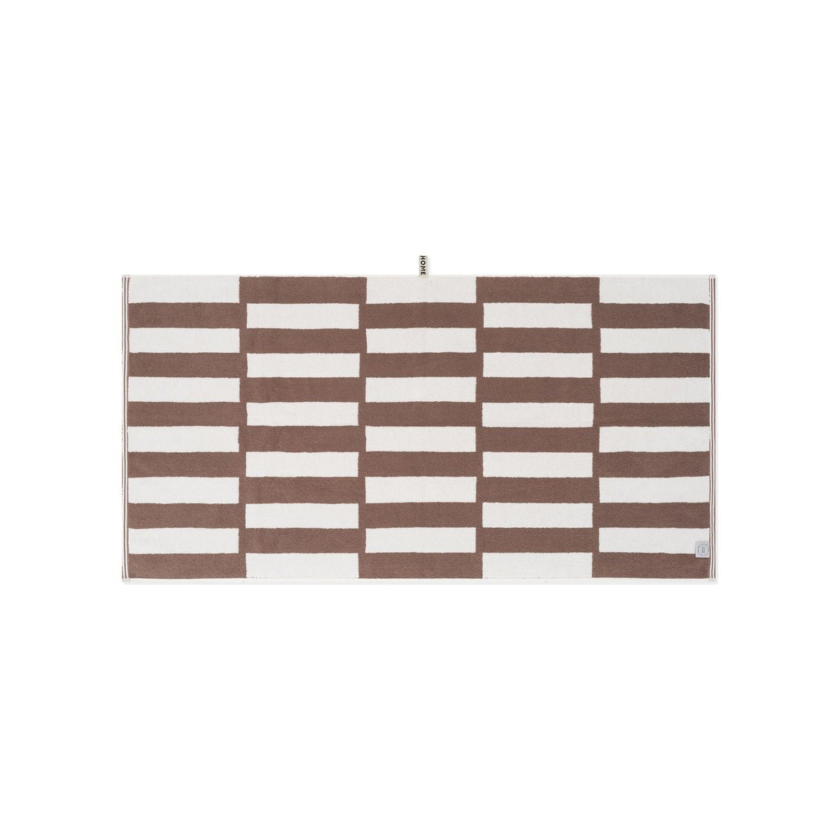 LOOP HOME bath towel - coffee/ivory - stack — view 3