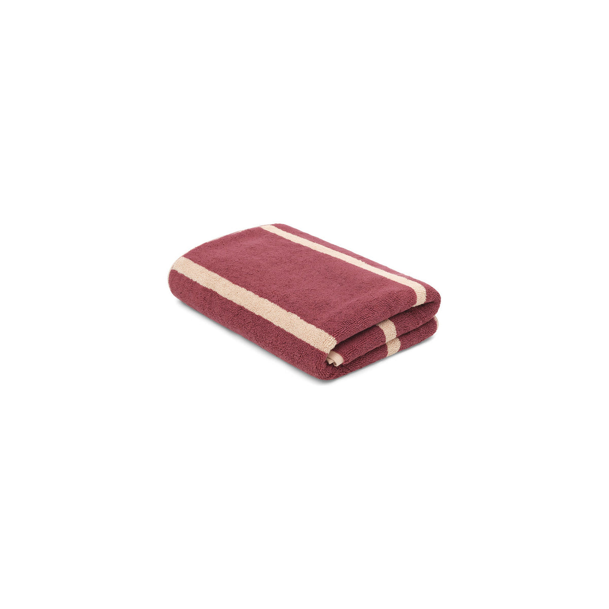 LOOP HOME bath towel - ruby/almond blush - pinstripe